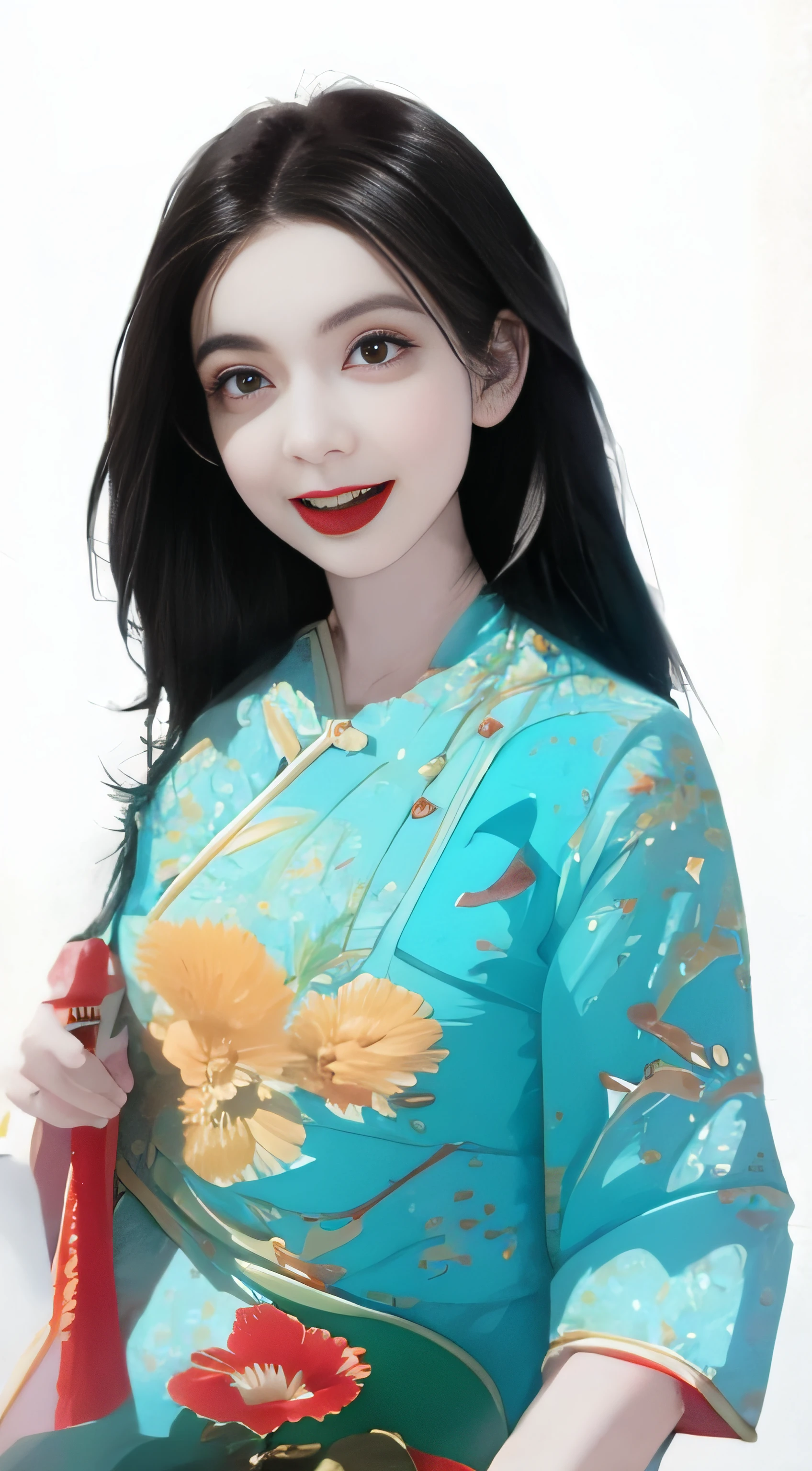 masterpiece,best quality,absurdres,original,extremely delicate and beautiful,beautiful detailed eyes and face,1girl, brown_hair, flower,kimono japanese_clothes, at starrynight, close mouth, looking_at_viewer, straight-on, red_flower, solo,red lips,(masterpiece:1.4),(best quality:1.4)