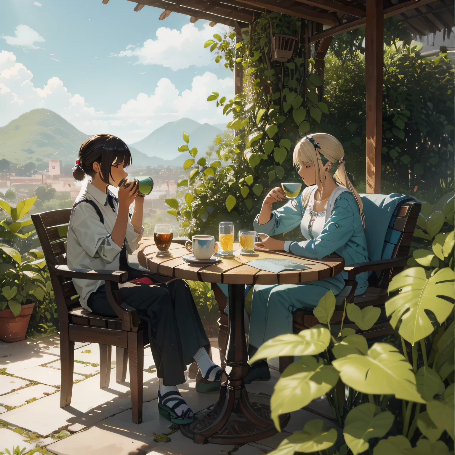 Jaguana drinking tea --auto