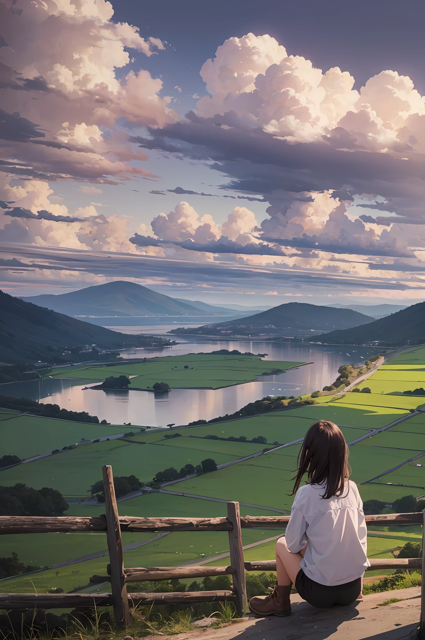a girl looking at the scenic view