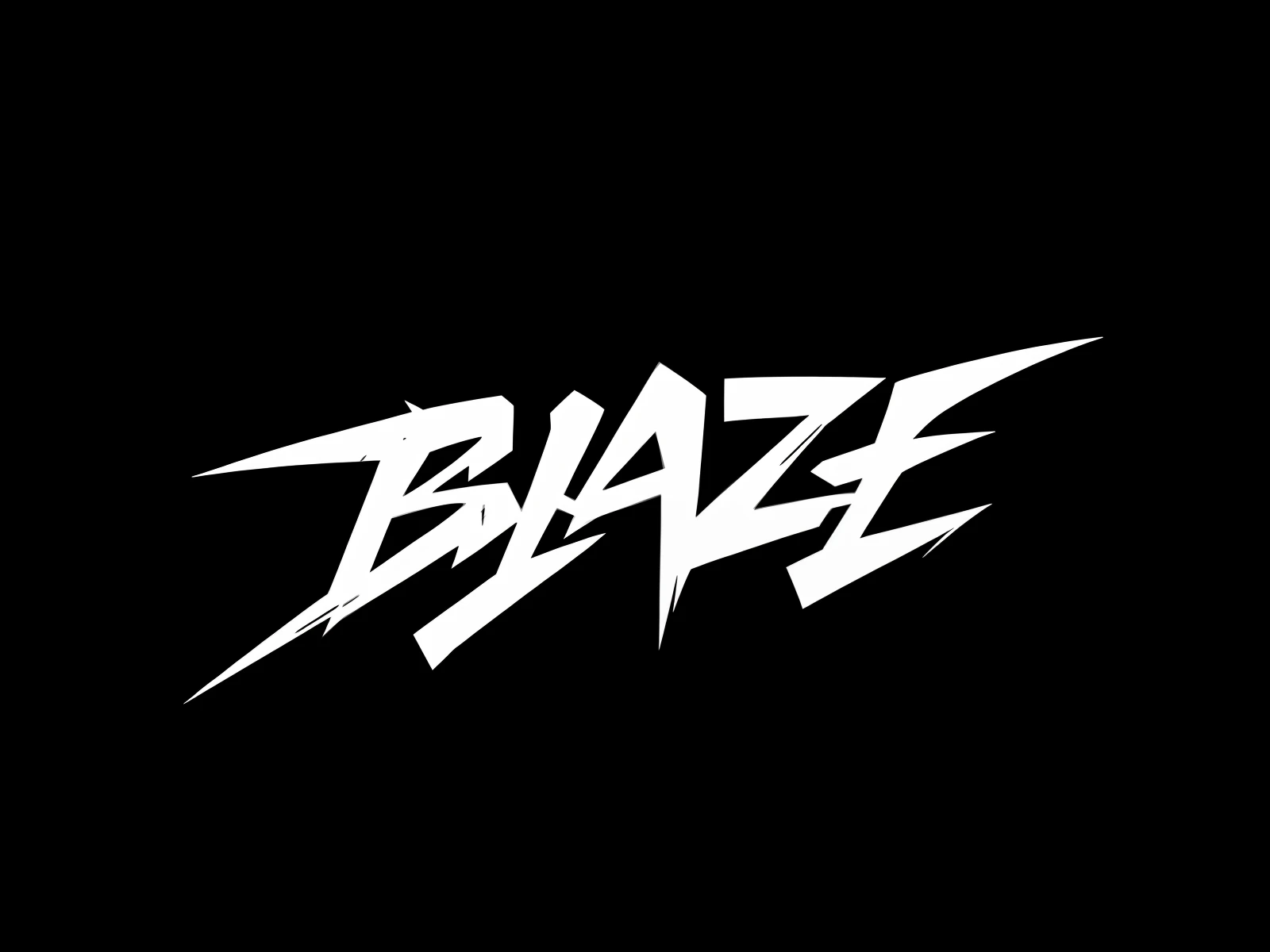 um close up de um logotipo preto e branco com a palavra blaze, bladee from drain gang, Bizzare, logotipo da banda de black metal, /r/Razer, Diamantes em chamas, fonte da banda de black metal, Blades, estilo de logotipo vetorizado, blazing fire, logotipos de metal preto, esmalte, logotipo preto e branco, blast, feito de broze polido, Bizarrrrre