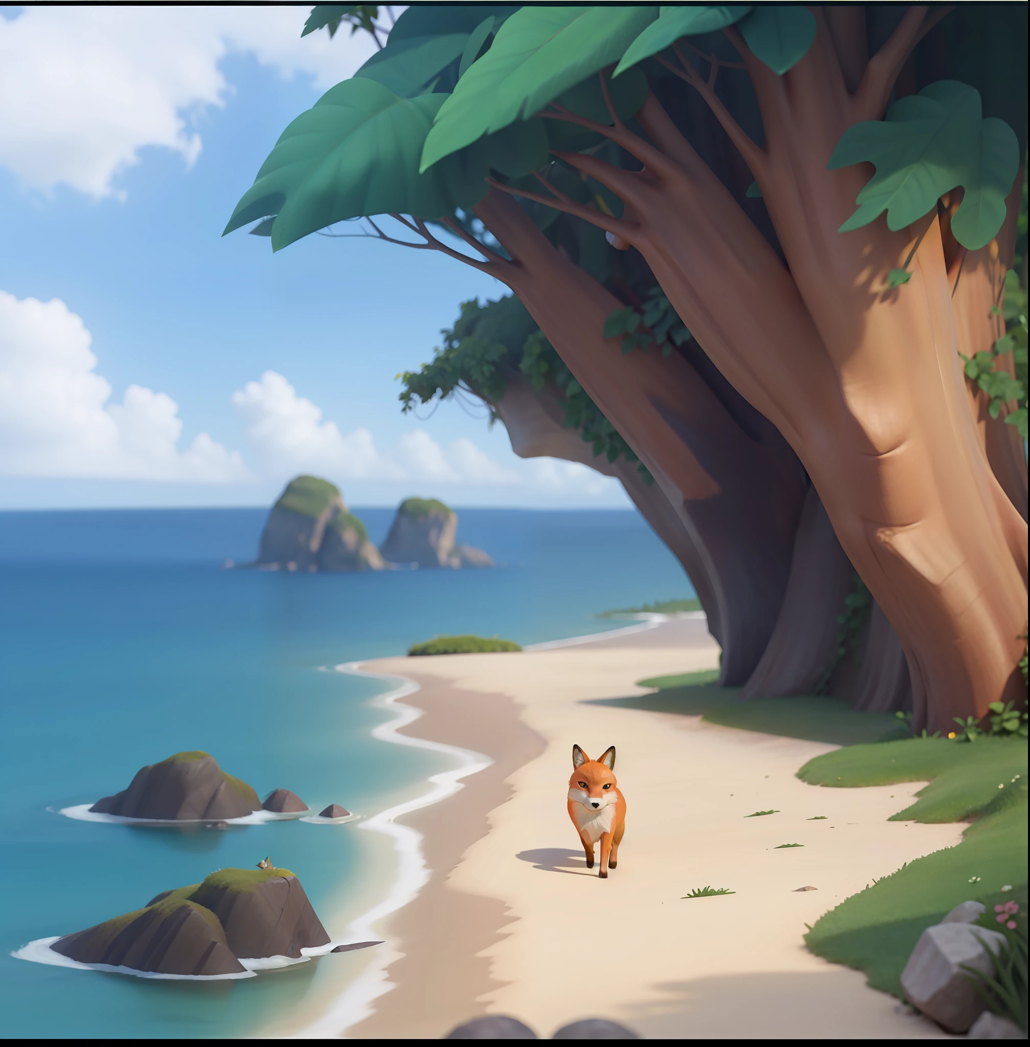 There's a fox walking