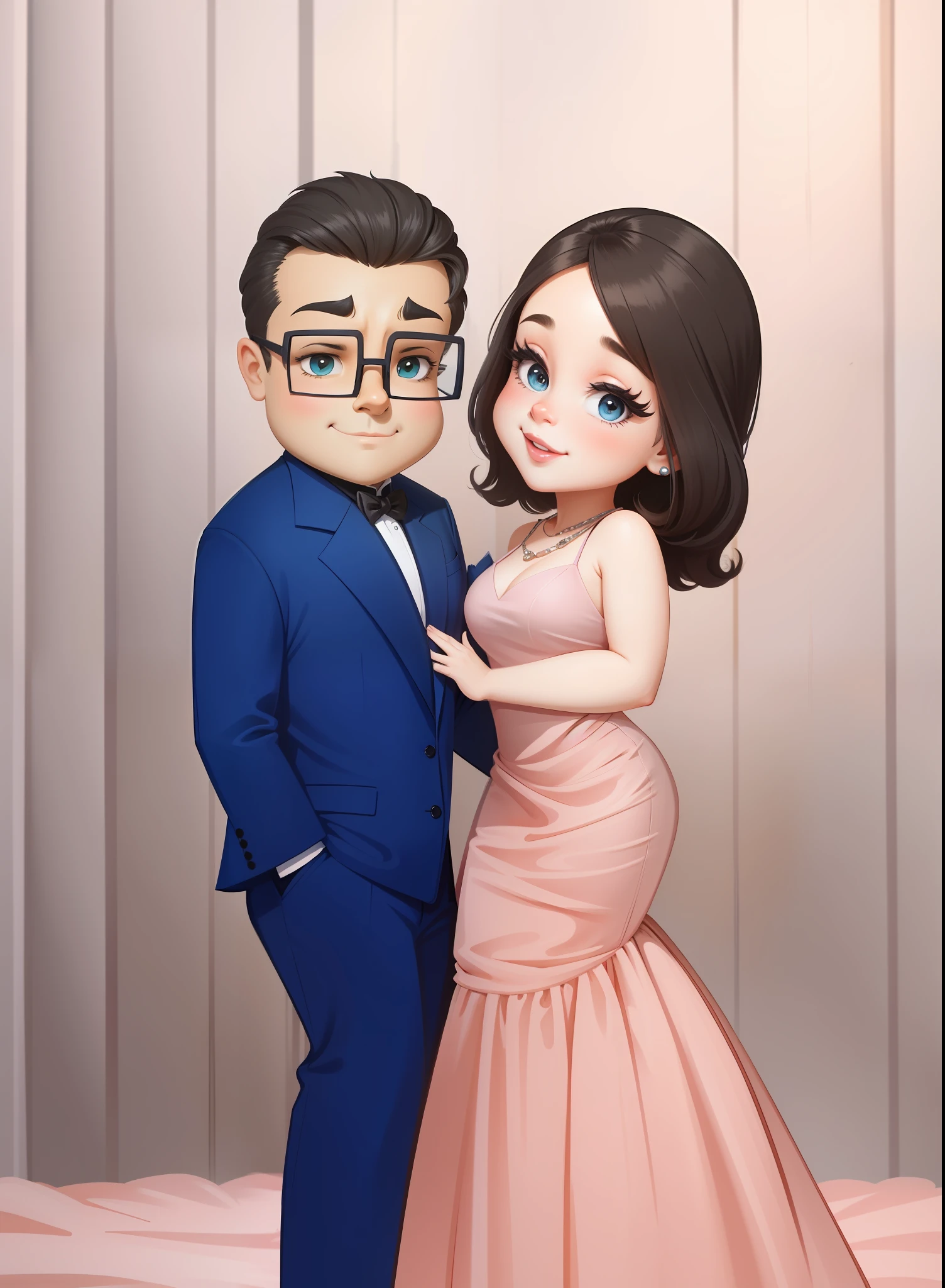 cartoon of a man and woman in formal wear standing next to each other, cartoon artstyle, cartoon art style, charicature, lovely couple, in cartoon style, cartoon style illustration, hand painted cartoon art style, digital cartoon painting art, cute art style, cartoon digital art, high quality fanart, digital art cartoon, official fanart, cartoon art, cartoon digital painting