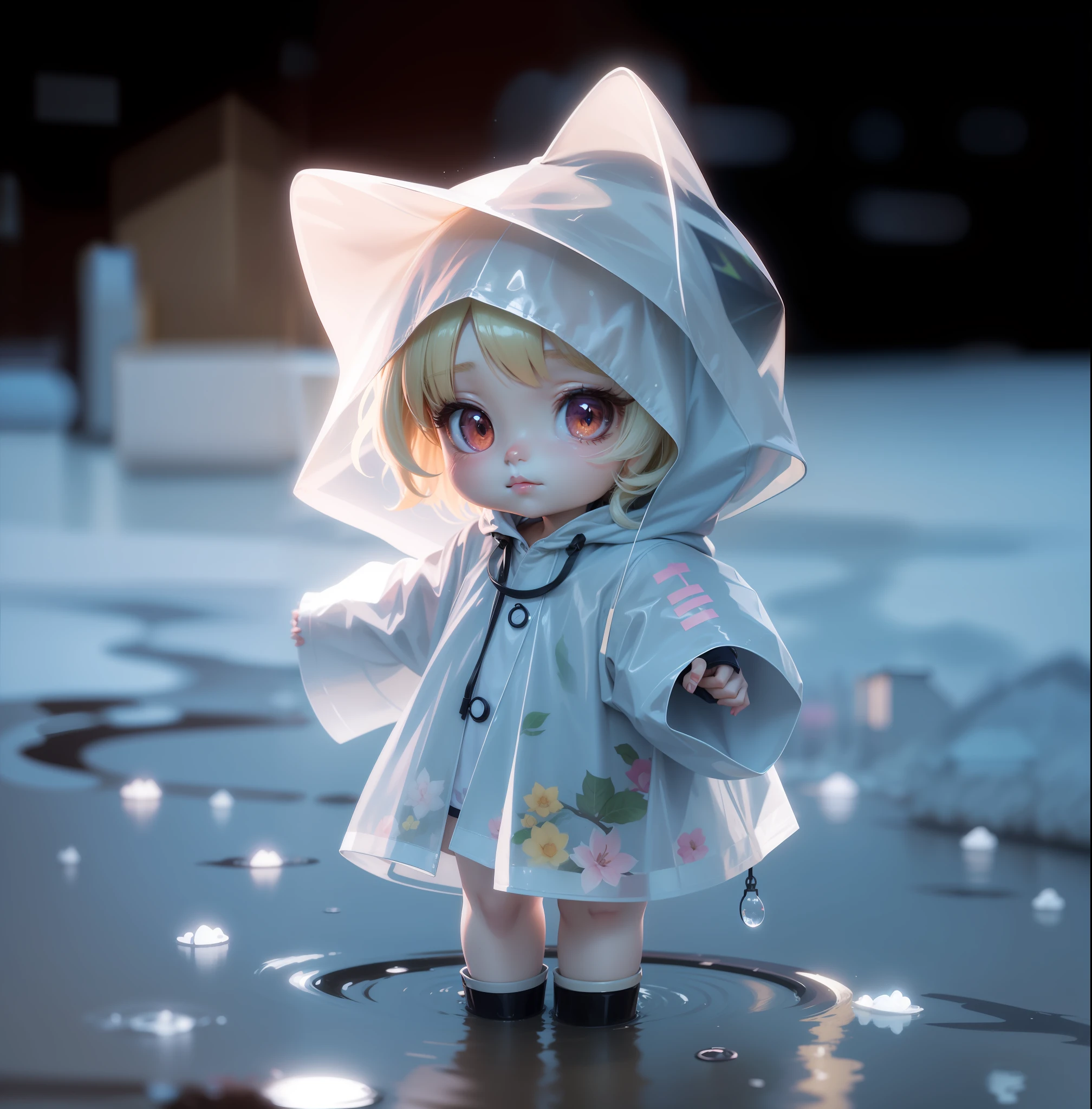 Anime characters in raincoats standing in puddles, Guviz-style artwork, Guviz, From Arknights, profile picture 1024px, adorable digital art, Cute detailed digital art, from touhou, Cute anime, By Yuumei, magically glowing, cute artwork, anime styled 3d, style of anime4 K