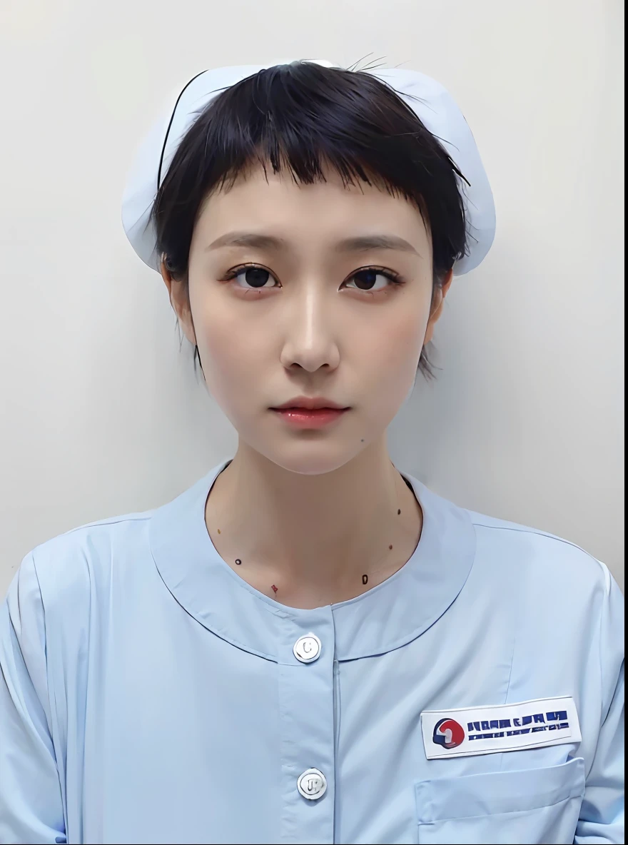 Close-up of a woman in a nurse's uniform posing for a photo, xue han, wenfei ye, xintong chen, mingchen shen, nurse girl, Yun Ling, Cai Xukun, Nurse, lulu chen, chengyou liu, Lu Ji, Korean symmetrical face, Lin Qifeng, Zhang Pengzhen, jiyun chae