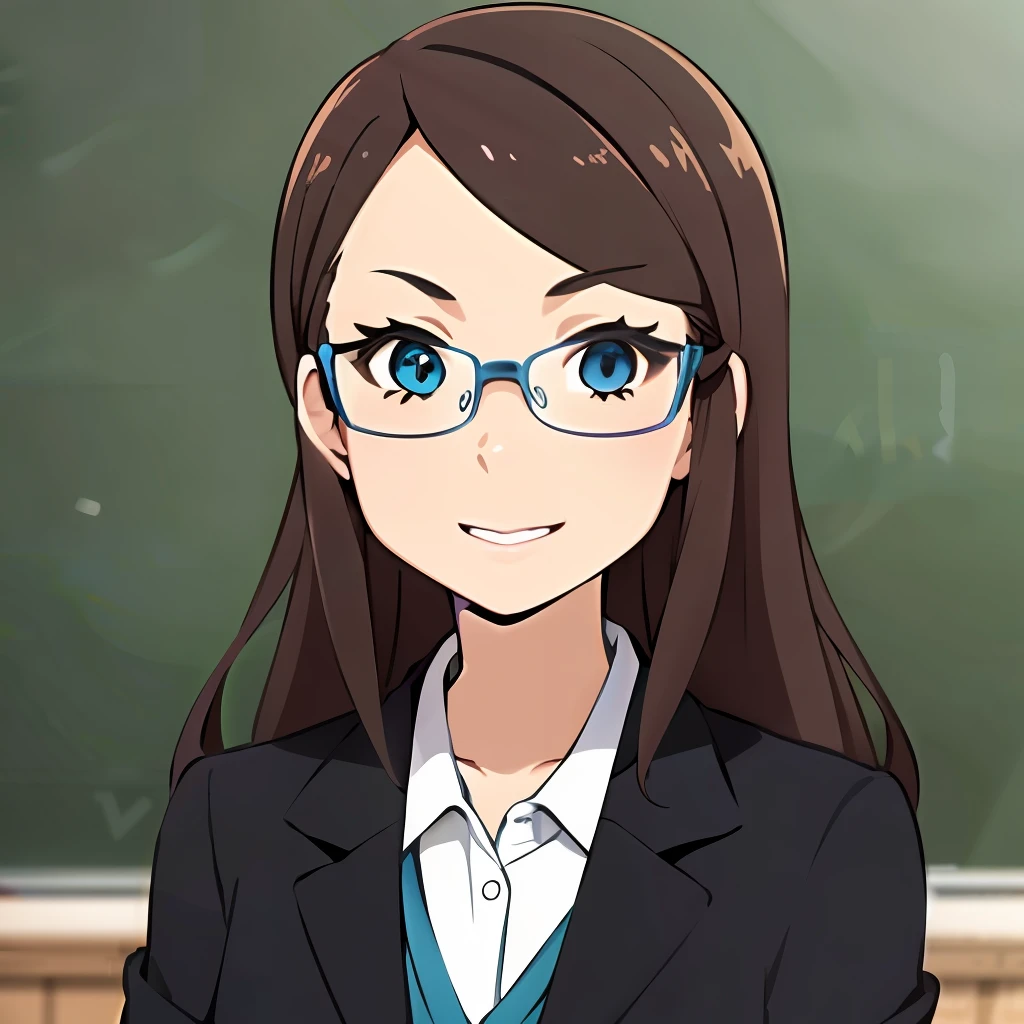 Cartoon math teacher with glasses