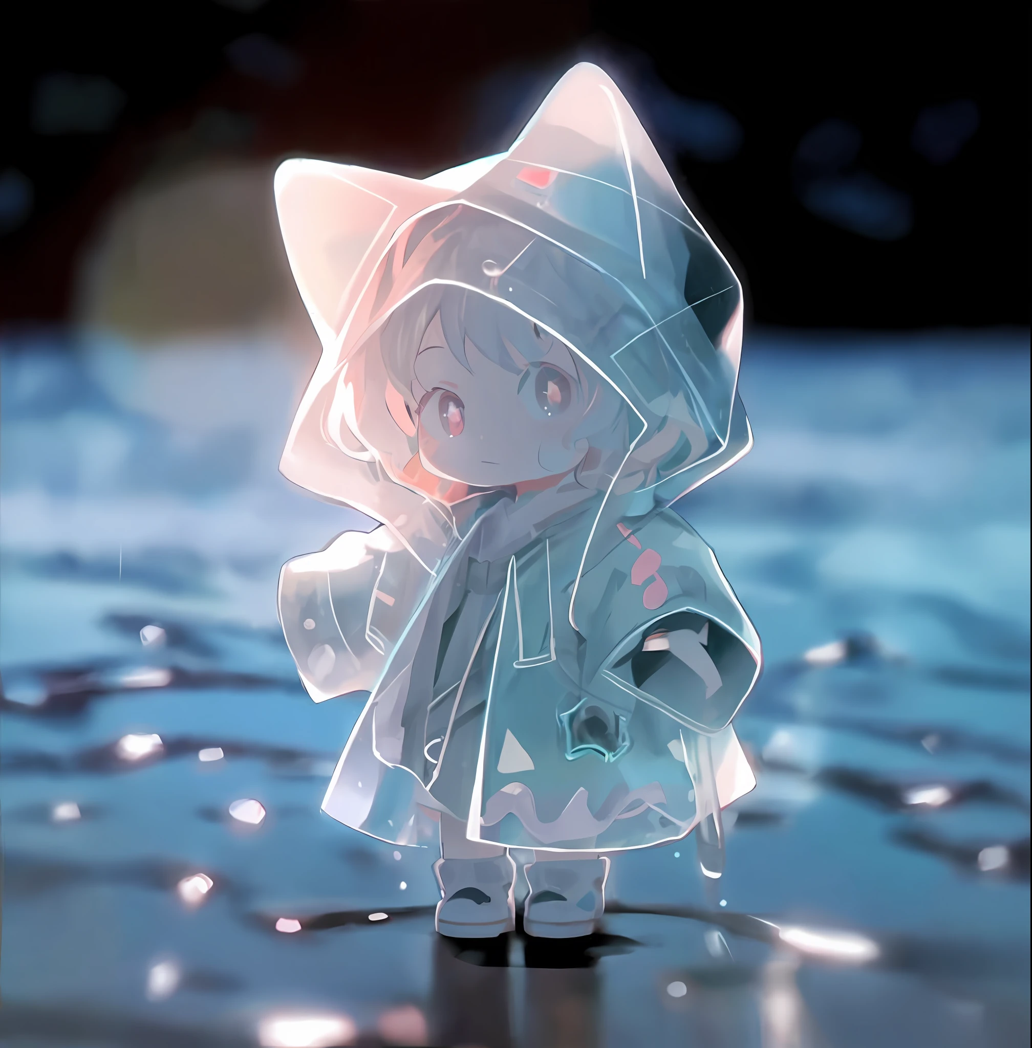 Anime characters standing in puddles in raincoats, Guviz-style artwork, from touhou, profile picture 1024px, Guviz, Cute detailed digital art, From Arknights, touhou project, By Yuumei, adorable digital art, magically glowing, anime visual of a cute girl, touhou project official artwork