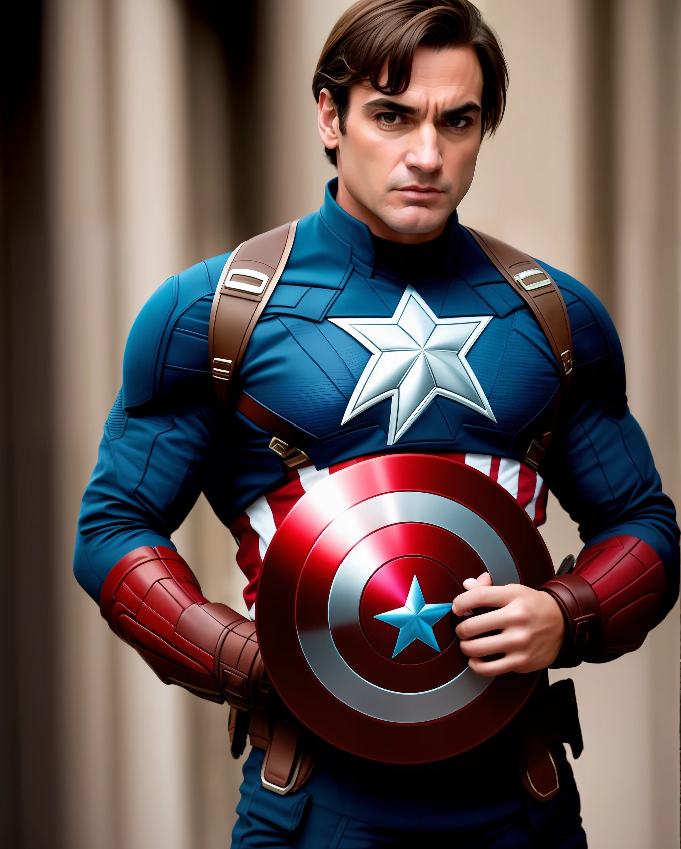 . .style Tarantino jair bolsonaro as Captain America 8k, highes definition, rosto detalhado, rosto detalhado, olhos detalhados, terno detalhado, estilo Marvel e DC, hiper-realista, + Cinematographic shot + dynamic compositing, incrivelmente detalhado, nitidez, detalhes + detalhes soberbos + noite com luz + perfeccionismo + realismo premiado ((soft-lighting))