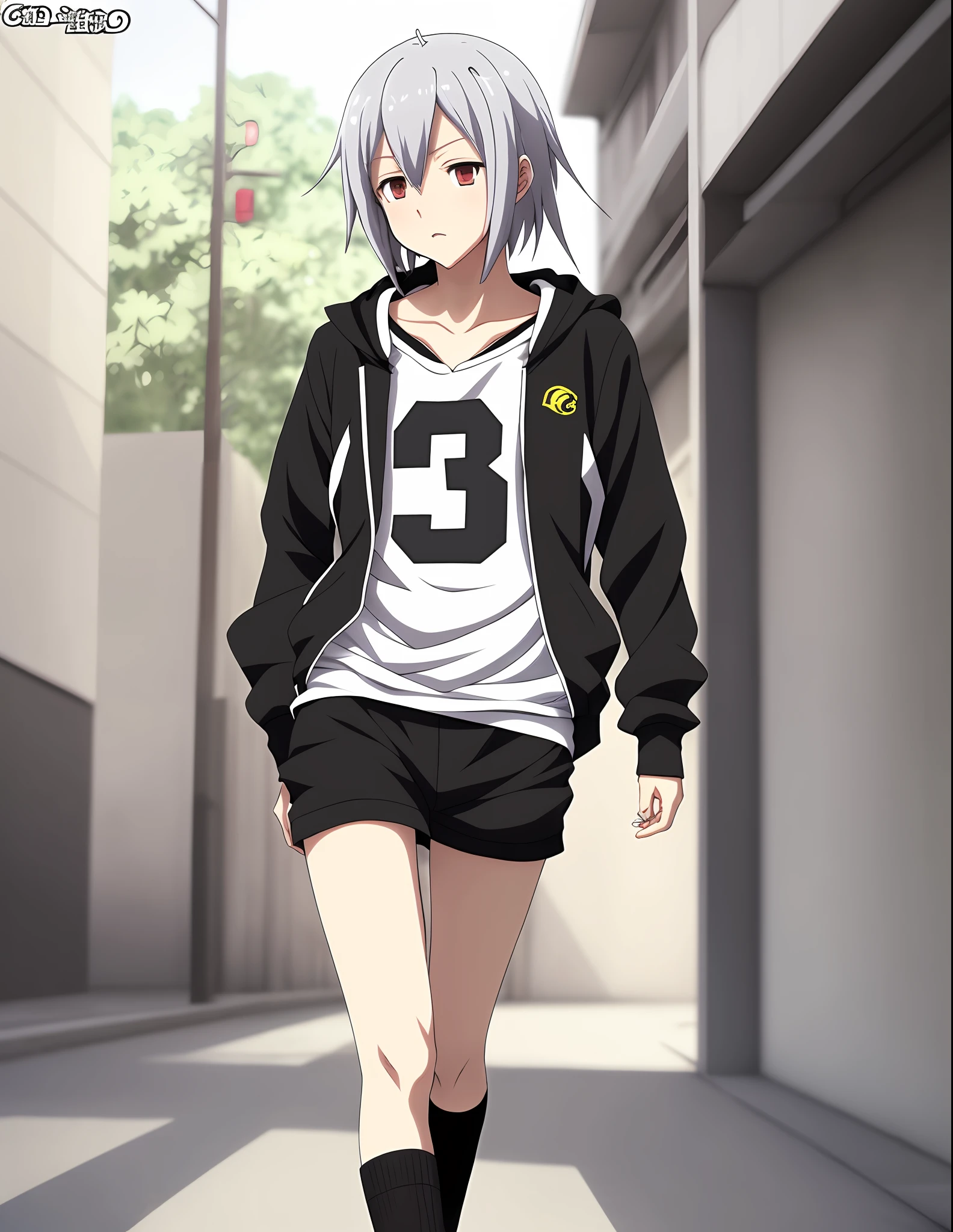 (Look to the lens:1.4),(Striped hair:1.4),(white skinned:1.4),style anime,Anime inspiration,CasualClothing,modern anime style,Guvez style artwork,CasualClothing,cgstation trend,Cute casual streetwear,casual modern clothing,style of anime,casual clothing style,Anime setting style,style of anime,realistic anime 3D style,style of anime,white color hair,remove the panties