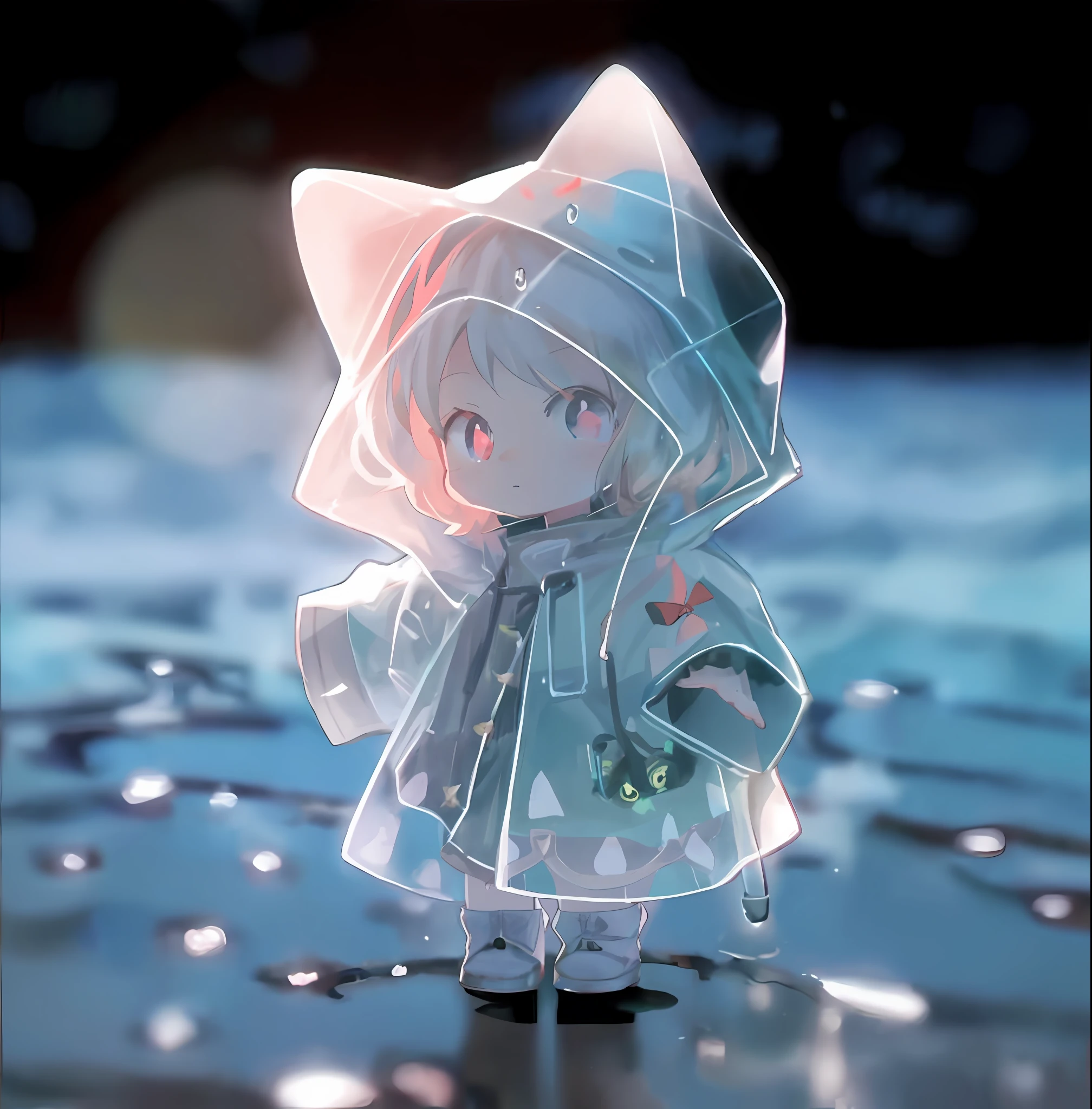 Anime characters standing in puddles in raincoats, Guviz-style artwork, from touhou, profile picture 1024px, Guviz, Cute detailed digital art, From Arknights, touhou project, By Yuumei, adorable digital art, magically glowing, anime visual of a cute girl, touhou project official artwork