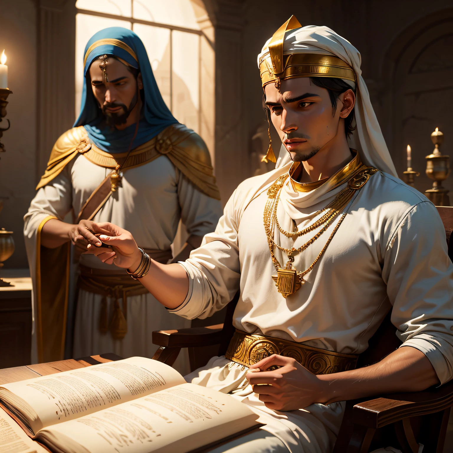 while in prison, Joseph demonstrates remarkable skills in dream interpretation. Ele interpreta os sonhos de outros prisioneiros, including the chief cupbearer and chief baker of the pharaoh, que estavam presos com ele. Their interpretations turn out to be correct, leading the chief cupbearer to remember Joseph when Pharaoh has an enigmatic dream that disturbs him --auto