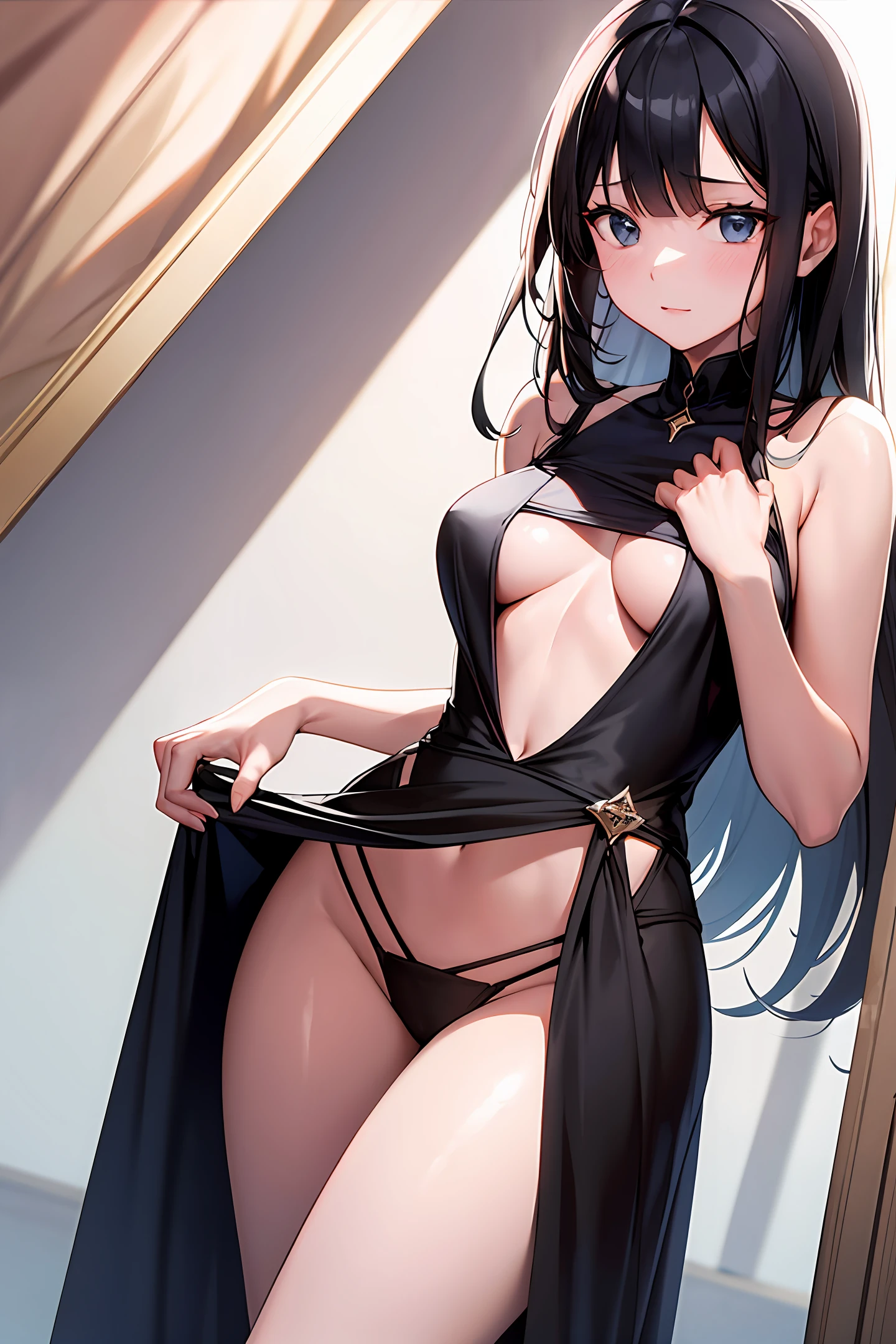 Royal sister,The kinky is exposed,a sultry,Black hair,Long straight hair,Good light,Lift your clothes,