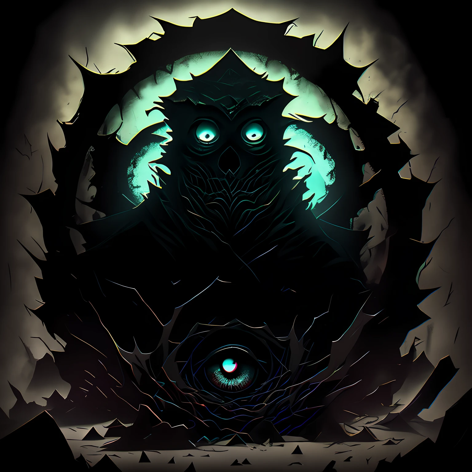 very minimalistic unique modern logo with letters of horror youtube channel with the style of HP Lovecraft, eye-catching, charming, use dark colors, isolated on brackgroung --v 4 --auto