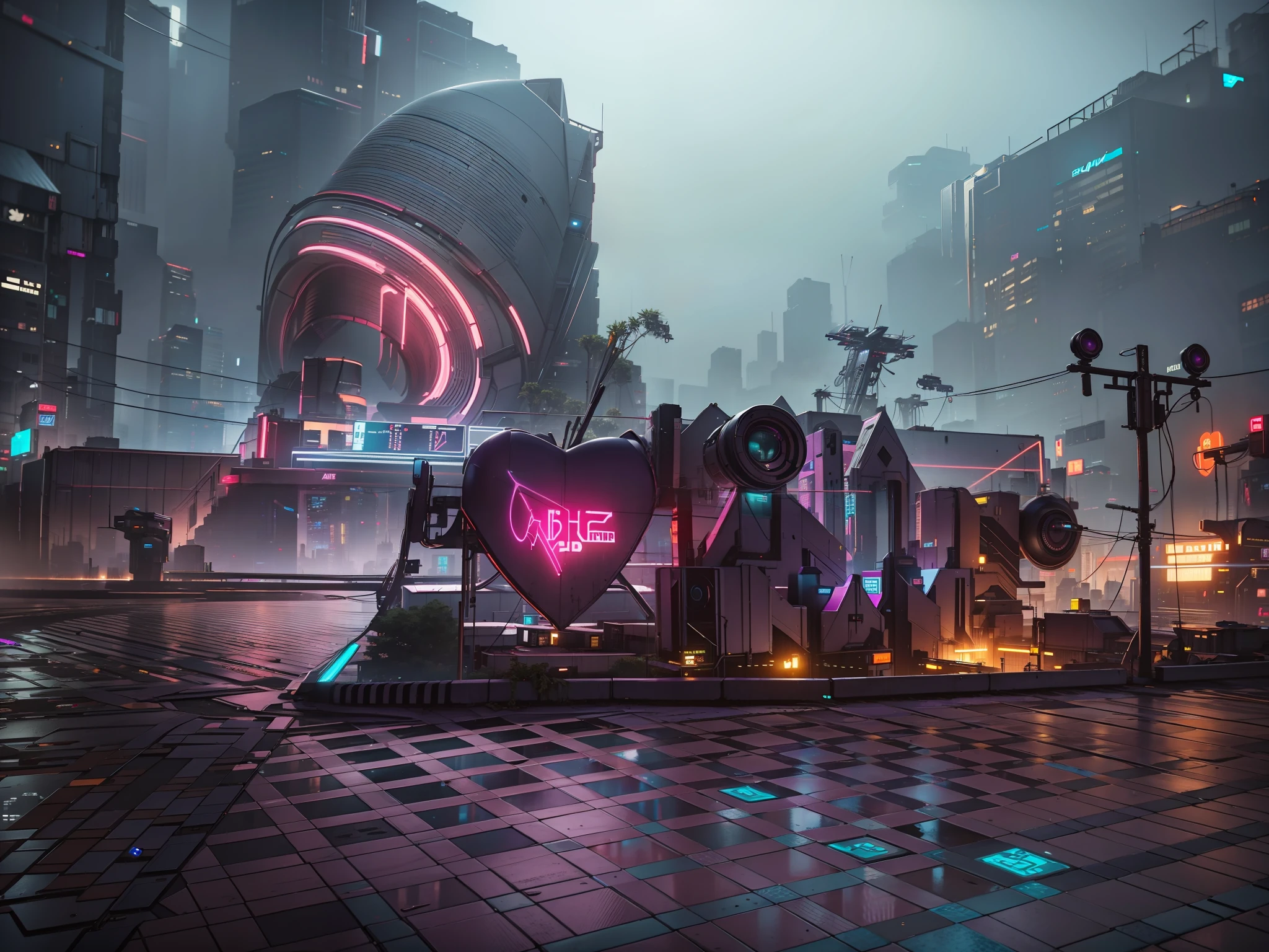 a city cyberpunk, UHD, ultra detailed, violet perple cinematic, highres, Anti Aliasing, FKAA, TXAA, RTX, SSAO