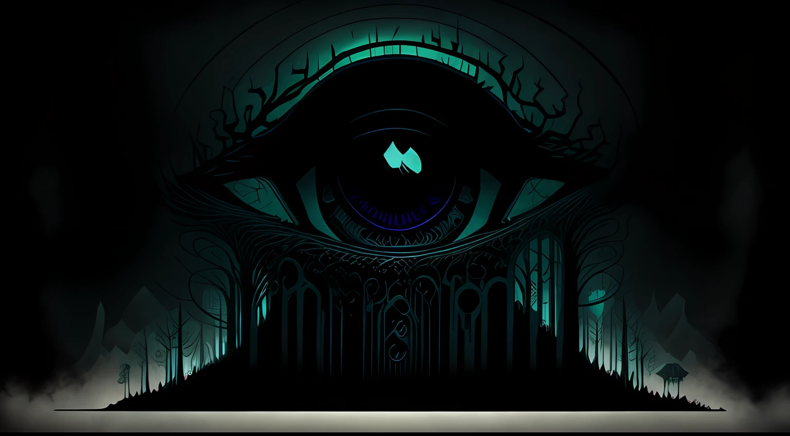 very minimalistic unique modern banner of horror youtube channel with the style of HP Lovecraft, eye-catching, charming, use dark colors, isolated on brackgroung --v 4 --auto