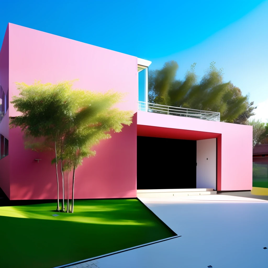 Modern architecture Pink house