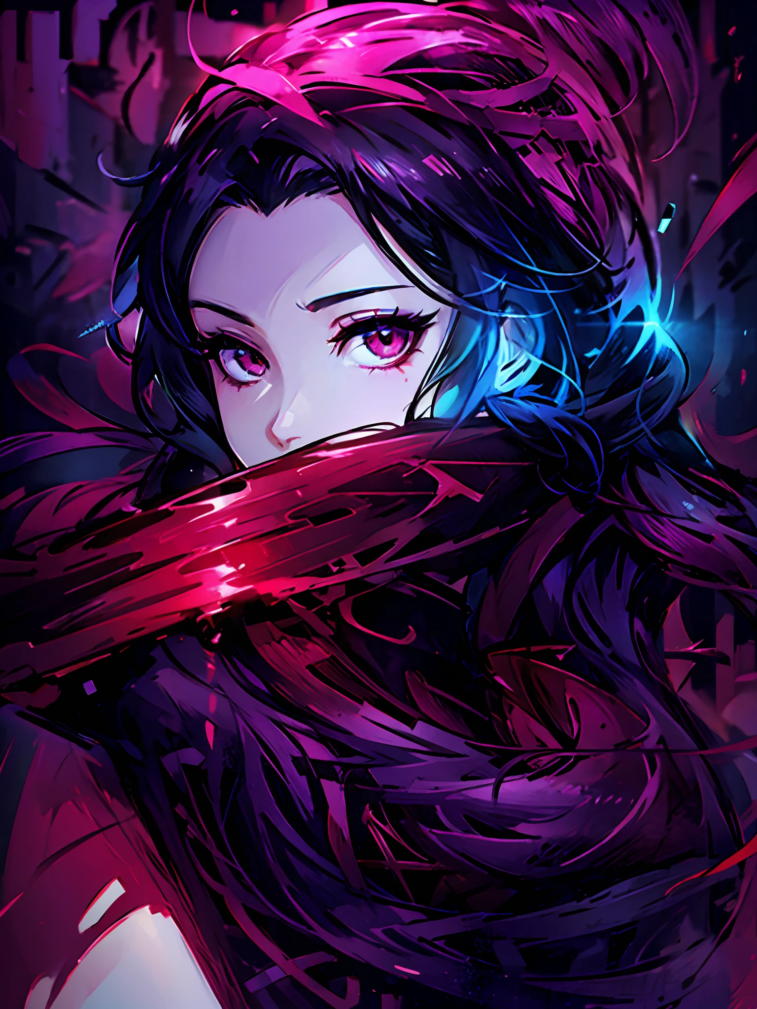 anime girl with a sword in her hand and blood on her eyes, by Yang J, artwork in the style of guweiz, rossdraws sakimimichan, artgerm and atey ghailan, by Shitao, guweiz on artstation pixiv, persona 5 art style wlop, guweiz, inspired by Yanjun Cheng,masterpiece, best quality, (extremely detailed CG unity 8k wallpaper), (best quality), (best illustration), (best shadow), absurdres, realistic lighting, (Abyss), beautiful detailed glow