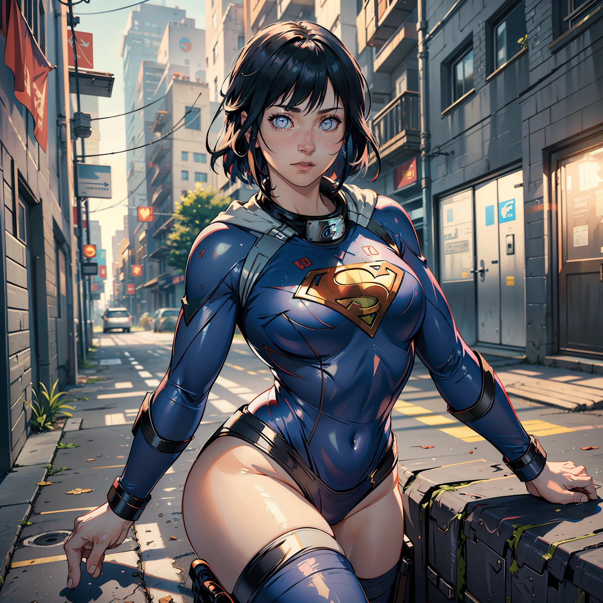 Hinata Hyuga, como Supergirl, heroine, corpo extremamente Sexy, bunda grande, cabelo Comprido, pernas Grossas, voando, ((Melhor qualidade da Supergirl)), ((obra-prima)), (detalhado: 1.4), 3D, uma imagem de uma linda mulher loira de olhos azuis cyberpunk,HDR (High Dynamic Range),Ray Tracing,NVIDIA RTX,Super-Resolution,Unreal 5,Subsurface dispersão, Textura PBR, Post-processing, anisotropic filtering, Profundidade de campo, Maximum clarity and sharpness, Texturas multicamadas, Albedo e mapas especulares, surface shading, Accurate simulation of light-material interaction, perfectly proportions, Octane Render, Two-tone lighting,Abertura ampla,ISO baixo,White balance,thirds rule,8K RAW, wearing superman's S symbol on his chest.