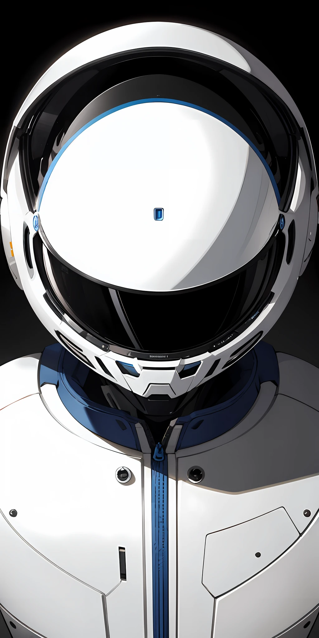 Alien style blue and white helmet