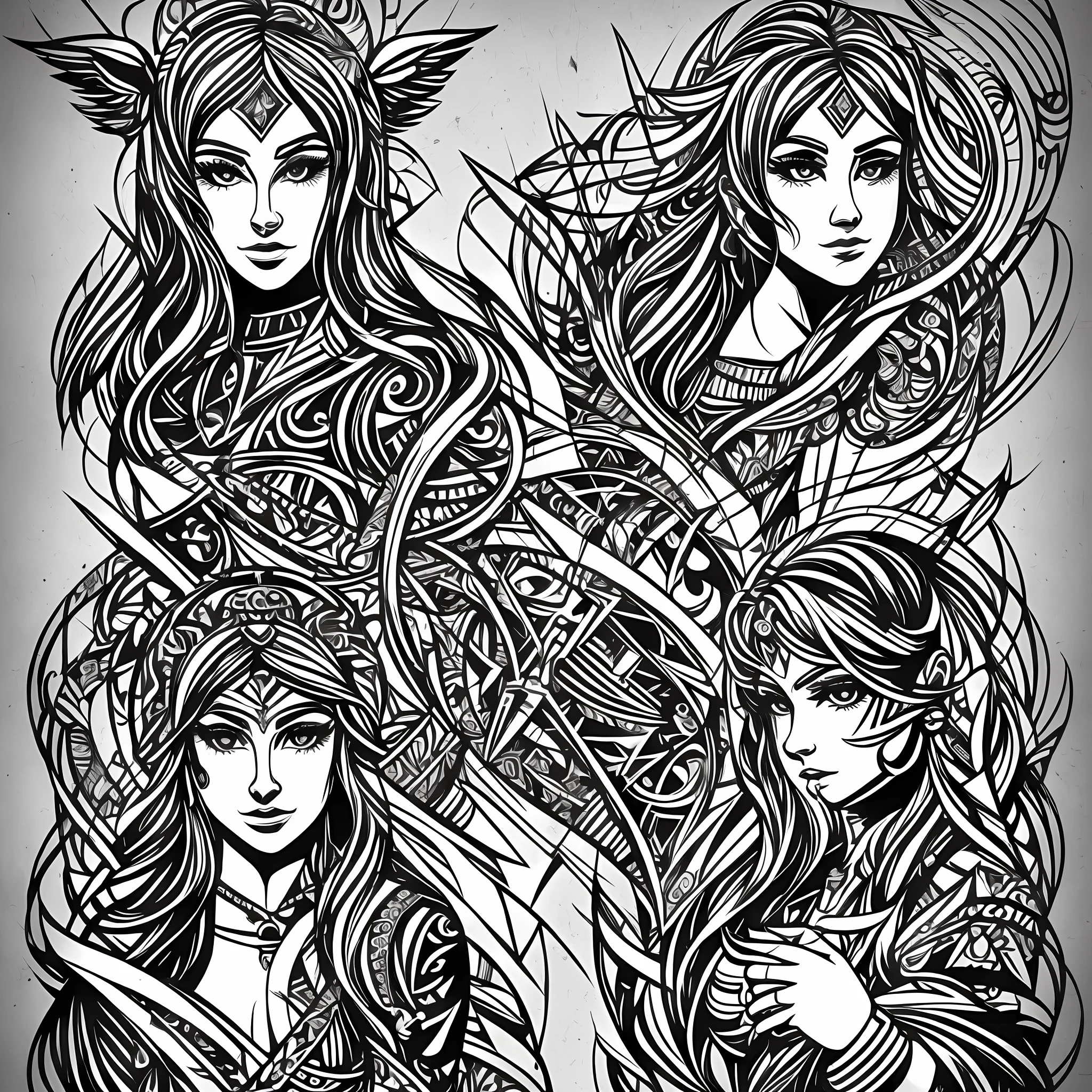 logo , tribal, black , Gemini, --auto --s2