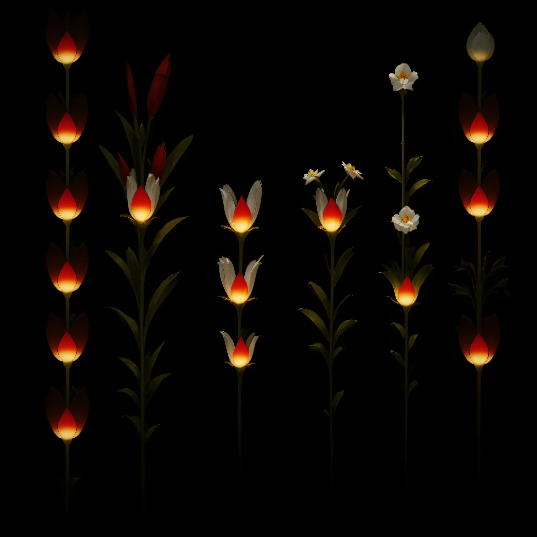 pattern, 2k, 2d, Narcissus, indian red color, white color, black color, neon yellow grenn colors, with white background --auto