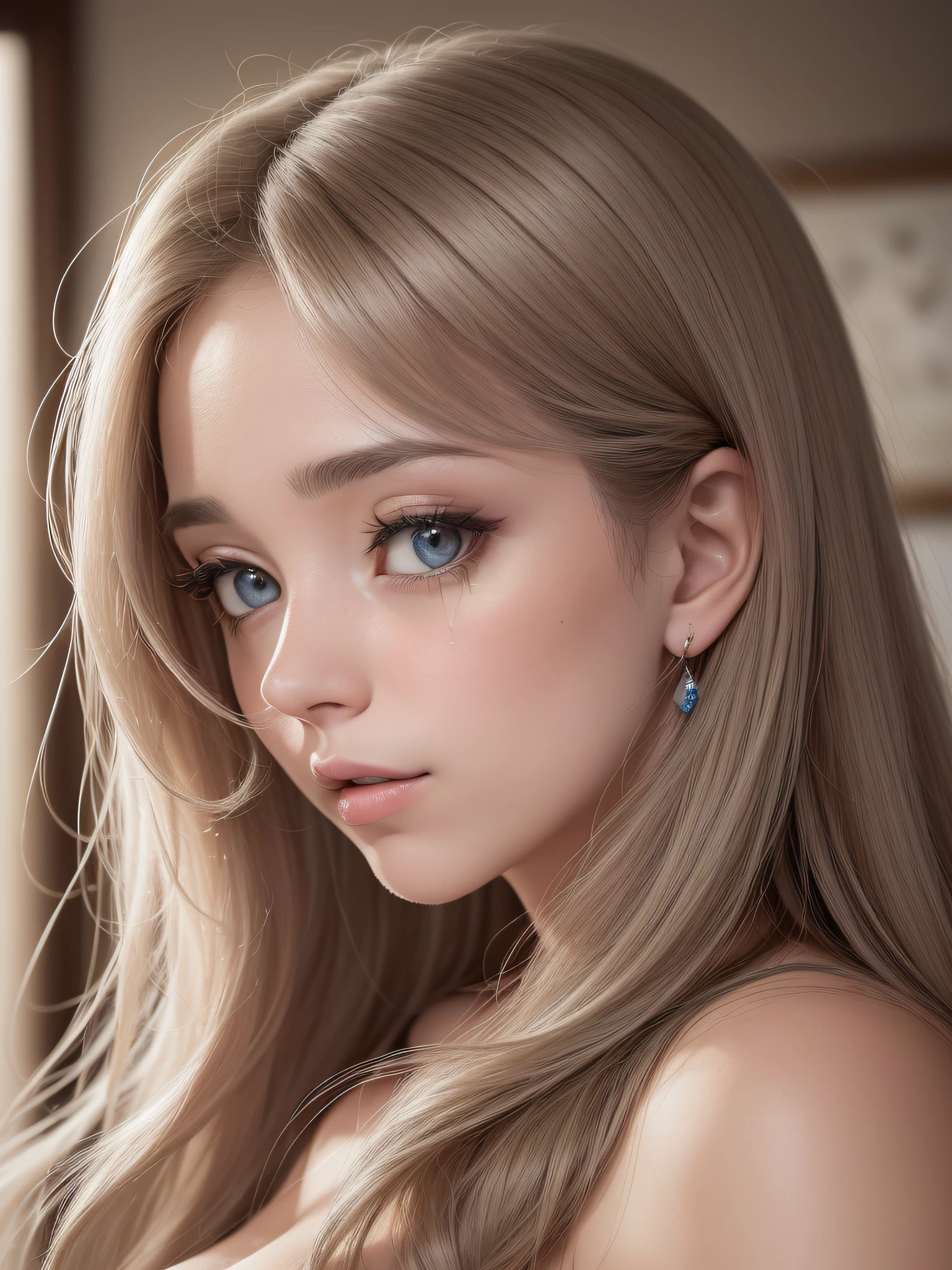 ((Uma menina muito fofa fica nua e anda de quatro, e usando uma microcorda de seda branca, em um belo parque)), ((vestindo uma camisa aberta de seda branca: 1.5)), (((Seios enormes :1.3, and droopy breasts:1.5))), 8k, foto RAW, ((foto de corpo inteiro)), (pele altamente detalhada:1.2), (exposta:1.5), (seios expostos:1.5), (costas expostas:1.5), (costas expostas:1.5), (ombros expostos:1.1), (virilha exposta:1.5), fotografia, obra-prima, melhor qualidade, fundo cinza escuro, (uma bela menina branca com belos olhos azuis, lindos cabelos loiros claros, pele branca, enormes seios macios e abdominais bonitos, cabelos pubianos loiros, usando luvas brancas), various poses, rosto ultra-detalhado, olhos detalhados, ((sem closeup)), ((bocejo)), ((from the side angle shot)).