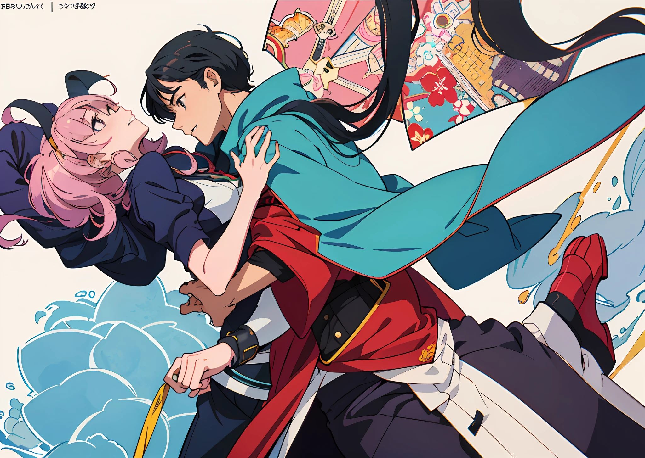 (anime, melhor qualidade), 1menina, 1 menino, beijo, casal, em um namoro