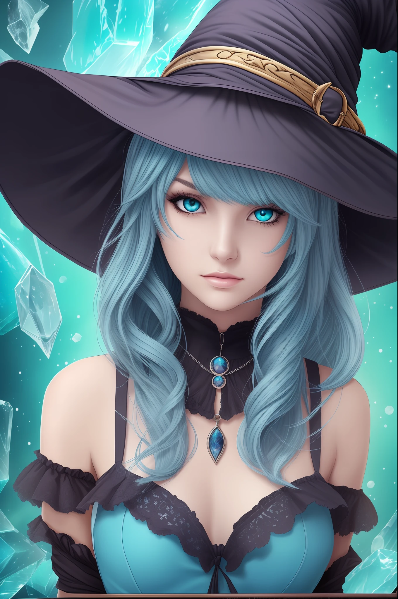 blue hair, female, witch, ice --auto --s2