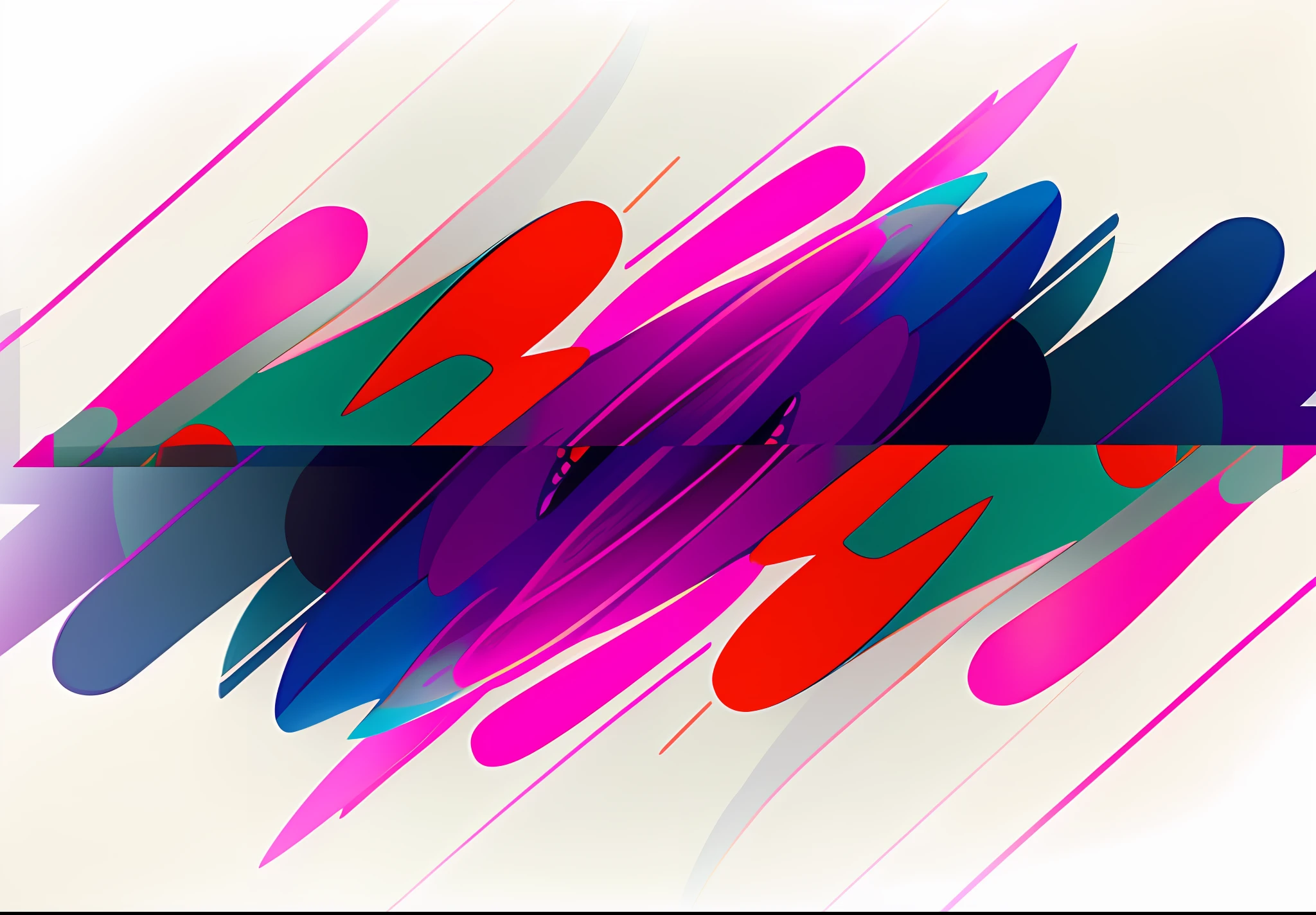 White plates with black borders with brightly colored paint stripes, motion shapes color design, multicolored vector art, andrei riabovitchev symmetrical, Abstract shapes, stylized layered shapes, the nonlinear. Digital painting, colorful generative art, Abstract illustration, abstract neon shapes, abstract design, Symmetrical digital illustration, abstract flat colour