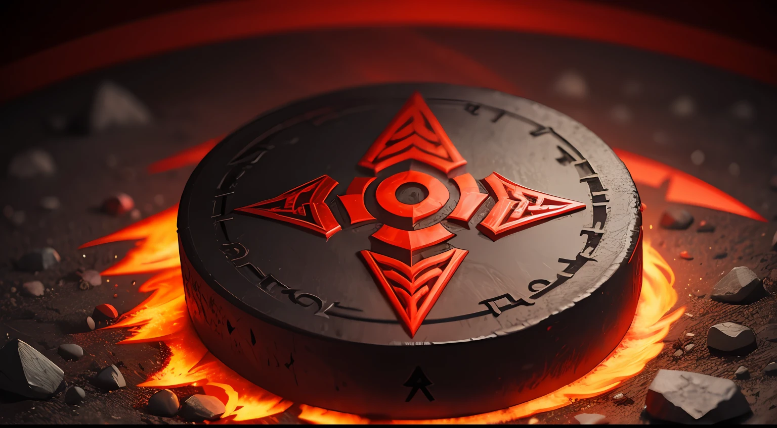 background of rune stones in red and black flame Runic --auto