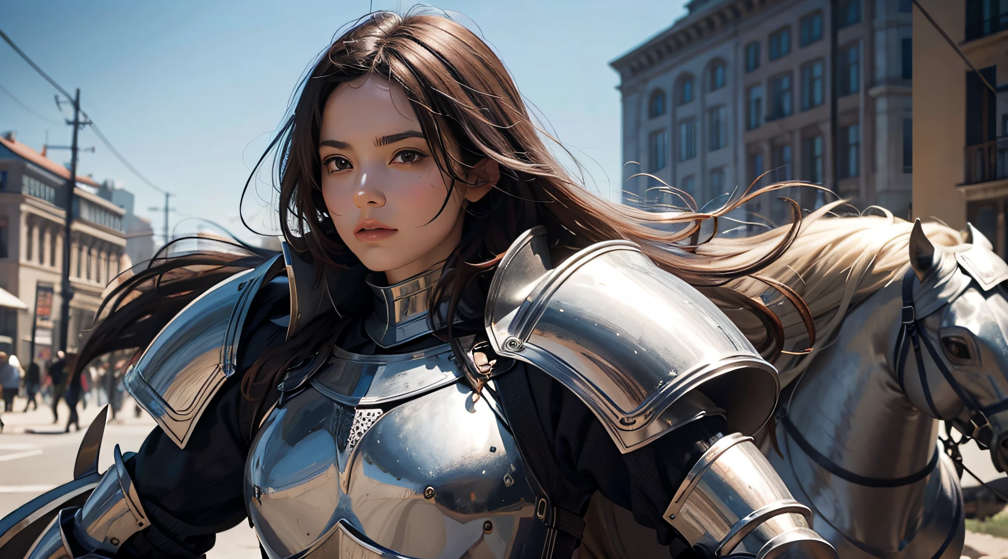 female knight fully plated