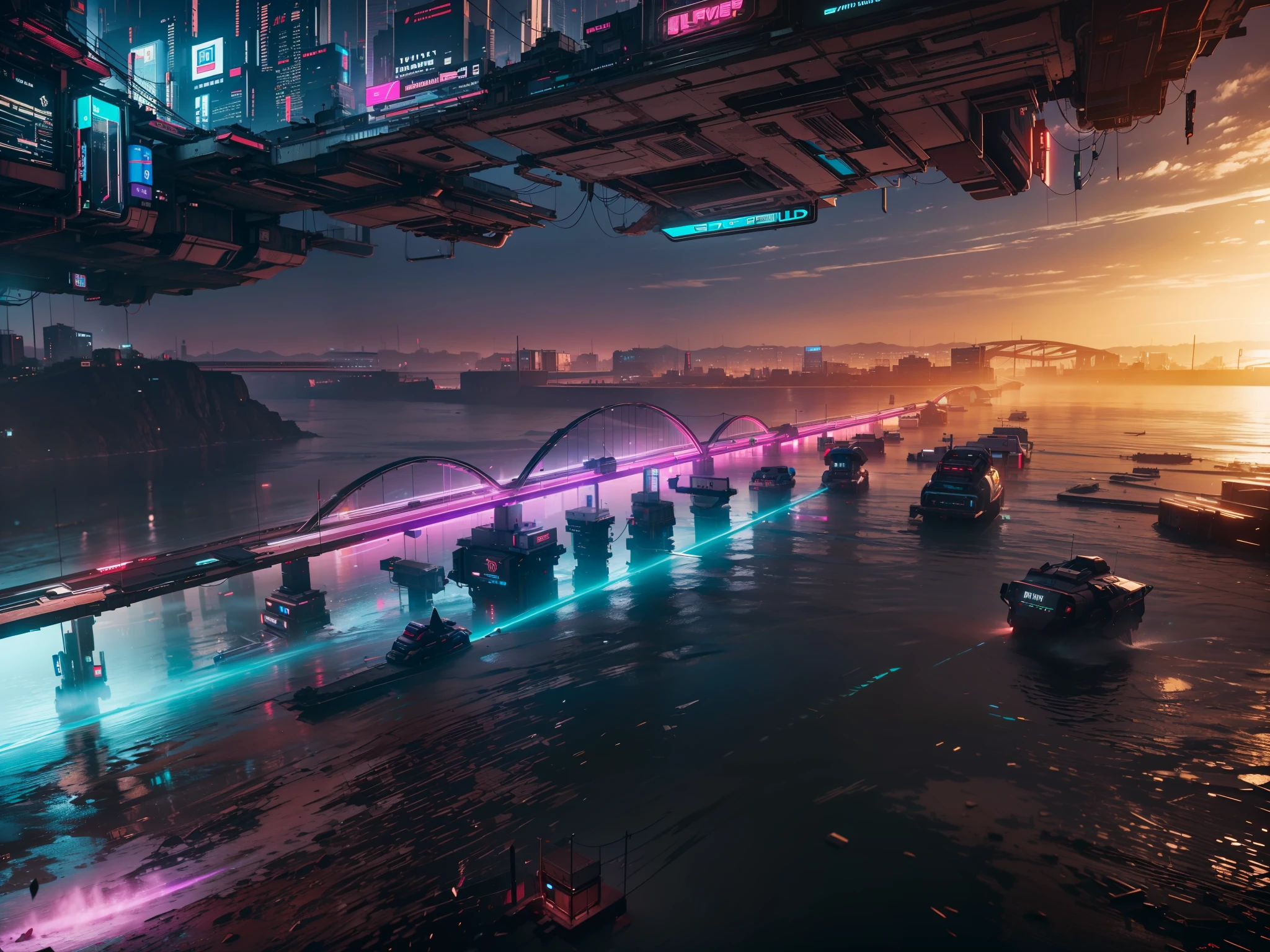 a city cyberpunk, UHD, ultra detailed, violet perple cinematic, highres, Anti Aliasing, FKAA, TXAA, RTX, SSAO, 8k quality