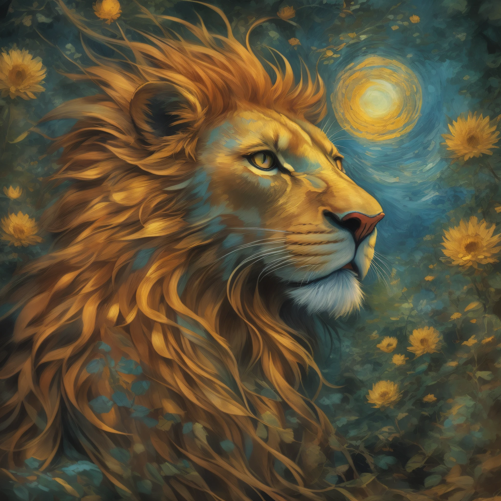 evokes a feeling of wonder, awe, fantasy, and excitement, taking the viewer on a journey into a fairytale world. The Sci-fi fantasy mystical Van Gogh Studio Ghibli style adds a playful and cheerful touch to the composition."
Weight:0.3 Save
"insanely detailed LION SHAMAN PORTRAIT !!! intricate details Gustave Moreau, Tomasz Alen Kopera van gogh HDR 16k polish vibrant colors"
Weight:1 Save
"out of frame, bokeh"
Weight:-1.3 Save
"Impressive Powerful Dynamic Energetic Colorful Bold Intricate Detailed Realistic Fantasy-inspired Whimsical Enigmatic Thought-provoking Sophisticated Unique"
Weight:0.4 Save
"High resolution Clear and crisp Sharp lines Perfect proportions Realistic anatomy Expertly rendered Well-defined features Professional grade Consistent lighting Rich colors Flawless composition Seamless blending Attention to detail Impeccable craftsmanship Stunning visual impact"