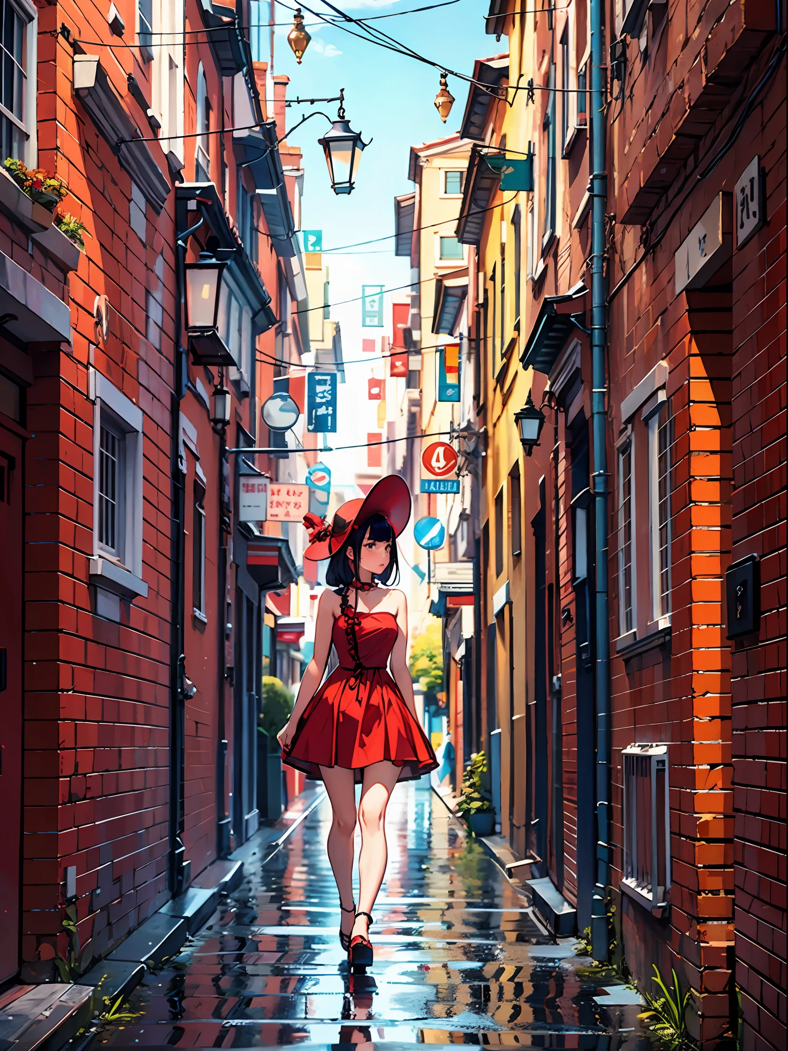 Red dress woman