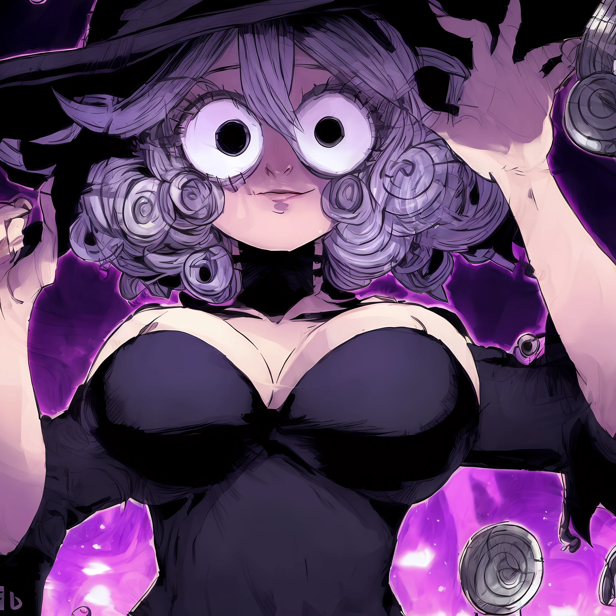 Supervillain sorceress, personagem bruxa brilhante,