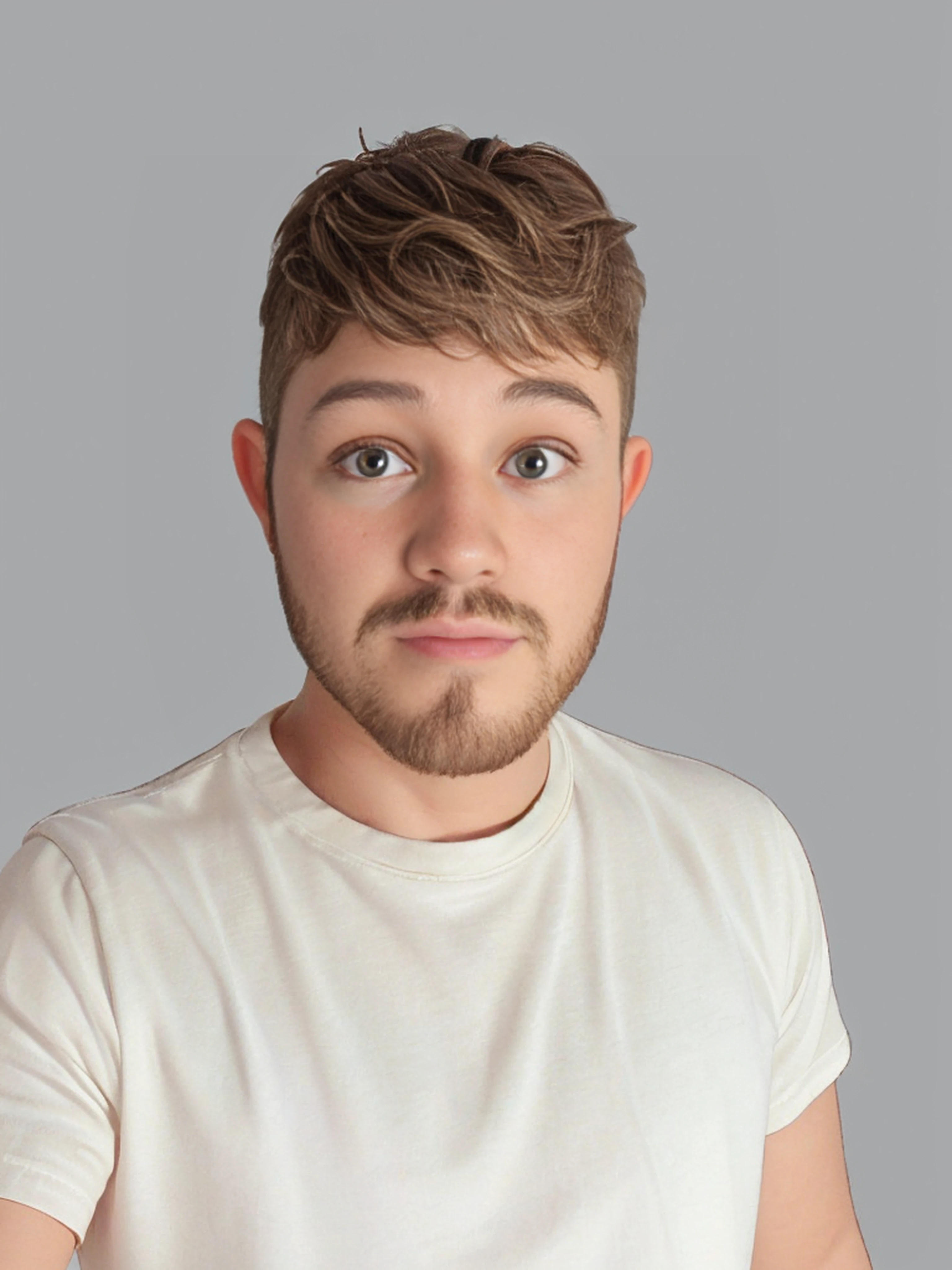 "Detaillierte Augen im Pixar-Stil, strahlende braune Augen, Blick nach vorn,".