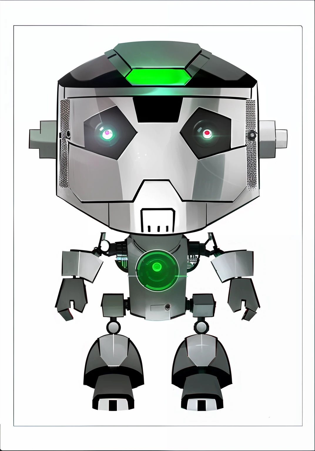 An Android robot with a green light on its head, tintoy characterdesign robot, a robot, robot design, cute robot, concept robot, beautiful robot character design, cute elaborate epic robot, cybertronic robot, friendly humanoid cyber robot, anthropomorphic robot [ coisa ], Droid well in high resolution