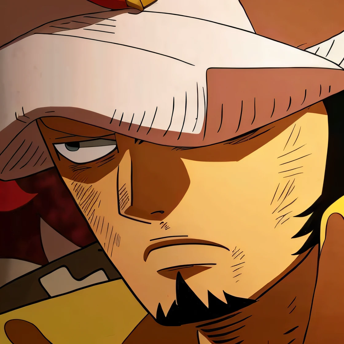 Anime character with a hat and a mustache in a room, from one piece, dandy from space dandy anime, Luffy (one piece, Luffy, gyro zeppeli, one piece artstyle, with straw hat, Roronoa Zoro, Luffy de One Piece, Nicholas Cage como Macaco D Luffy, inspirado em Eiichiro Oda, portrait of luffy from one piece
