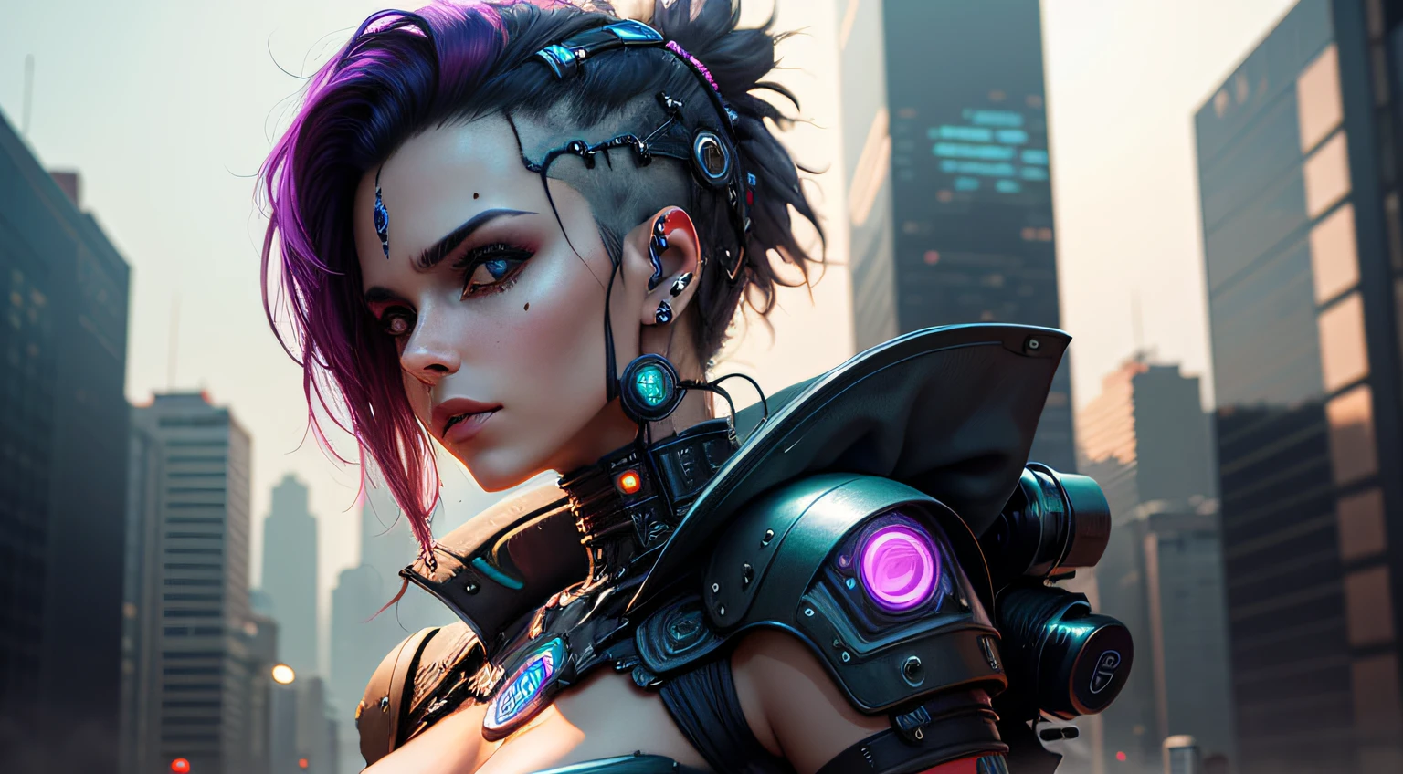 criar uma mulher cyberpunk --auto