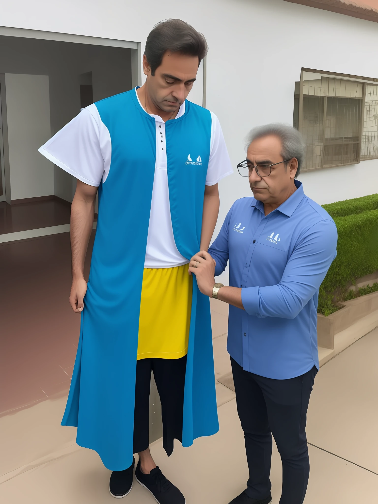 Paulo muzy vestido de faxineira limpando a casa