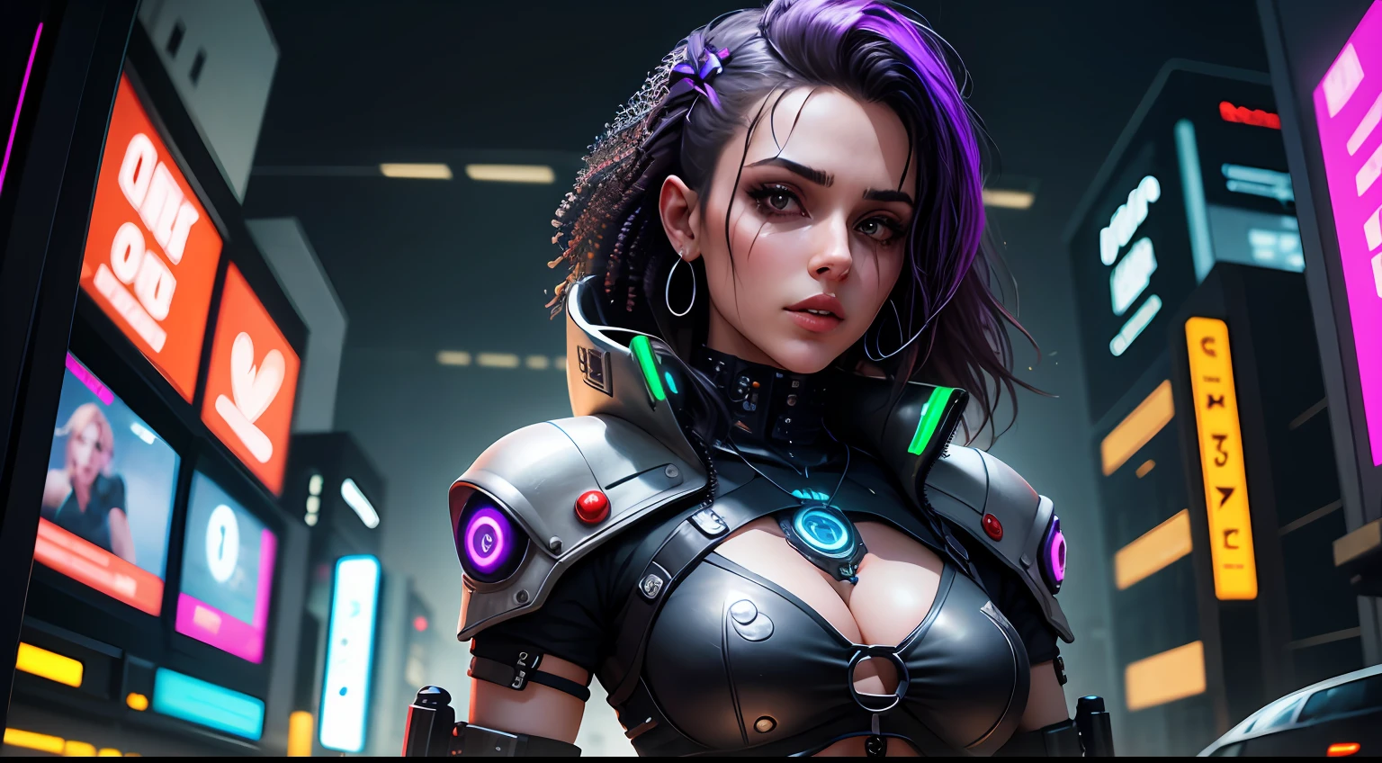 criar uma mulher cyberpunk --auto