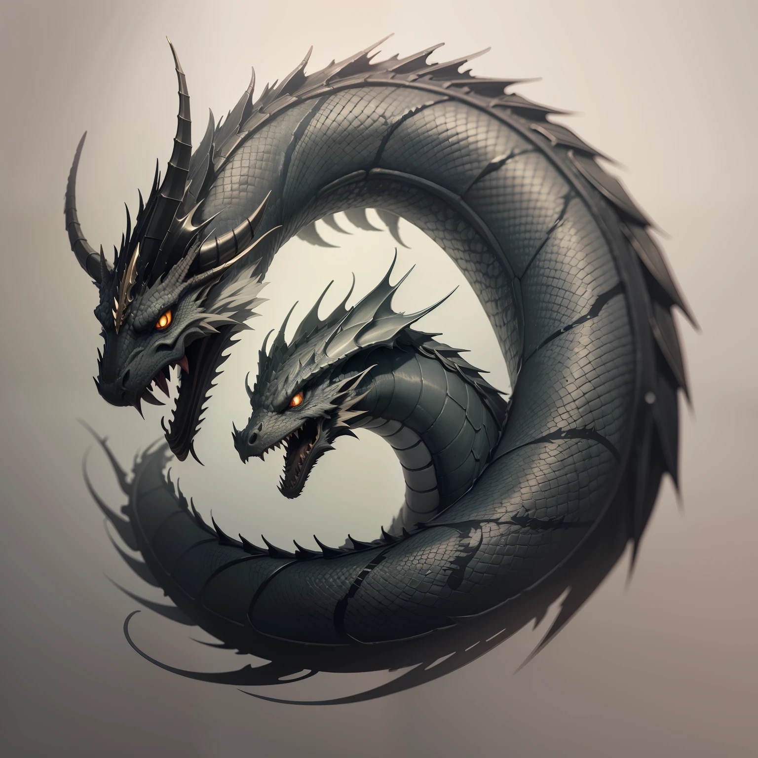 Black and White Dragon Tattoo