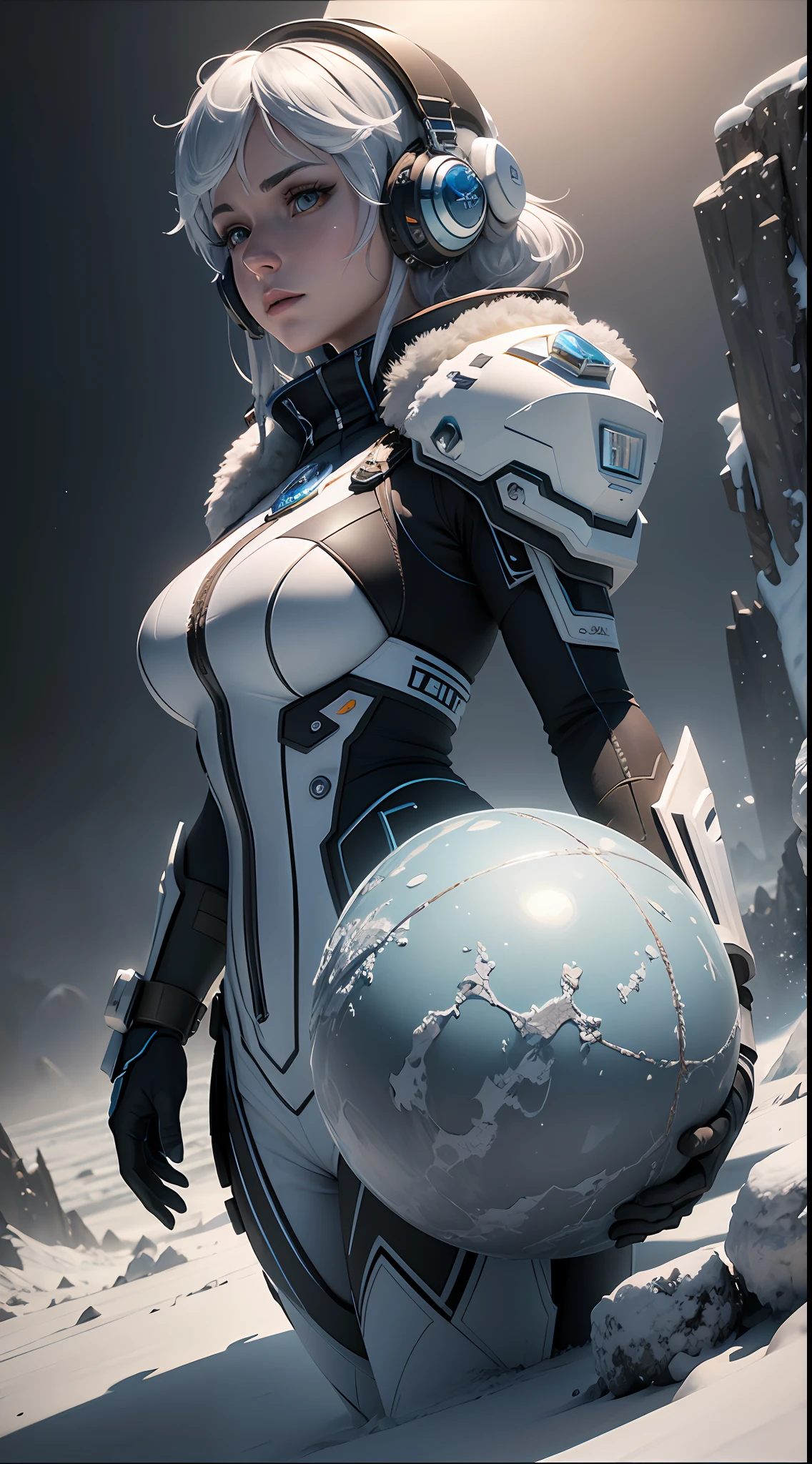 ((Best quality)), ((masterpiece)), (detailed:1.5), 3D, landscape view, an image of a ice planet surface, dust, ice rocks, HDR (High Dynamic Range),Ray Tracing,NVIDIA RTX,Super-Resolution,Unreal 5,Subsurface scattering,PBR Texturing,Post-processing,Anisotropic Filtering,Depth-of-field,Maximum clarity and sharpness,Multi-layered textures,Albedo and Specular maps,Surface shading,Accurate simulation of light-material interaction,Perfect proportions,Octane Render,Two-tone lighting,Wide aperture,Low ISO,White balance, 8K , RAW. --auto