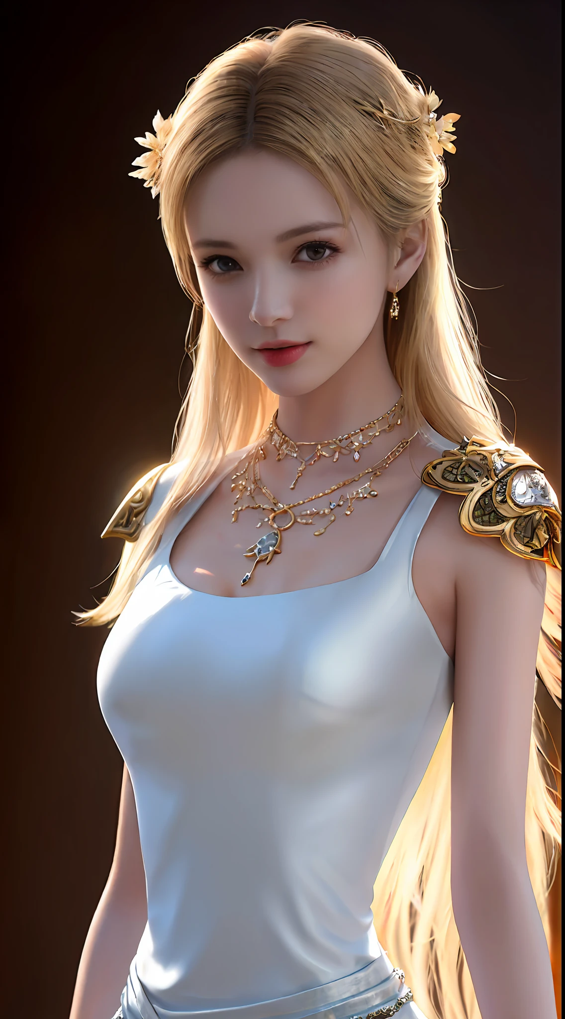 top-quality、masterpiece、hight resolution、In a beautiful environment、(1girl)、Porcelain Dress、hairaccessories、a necklace、jewely、beautiful countenance、High quality skin(high detailed skin:1.2)、realisitic(Tindall Effect)、Background Edge Feathering(Rim Lighting)Two-tone background with(dual-tone lighting)、Oblique light source(Soft light)and volumetric light effects with high-quality detail、Interesting moves(candid shot)、Photographer's viewing angle(a picture)、 超A high resolution(8K UHD)、DSLR Imaging Technology、Suitable for 4K and 8K lighting、True to the realism of blond hair and golden armor、Experience the best size dimensions for high-quality conversions。」full bodyesbian