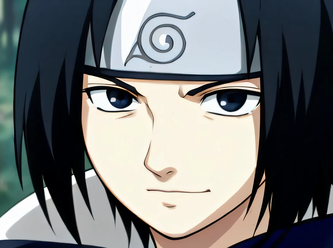 A closeup of a person with white hat and black hair, sasuke uchiha, itatchi uchiha, Itachi uchiha, Itachi, de naruto, Fubuki, Akiyuki Shinbou, Yuyushiki, serene expression, madara uchiha, Hinata Hyuga, Naruto, hinata hyuga, cara de anime perfeita --auto