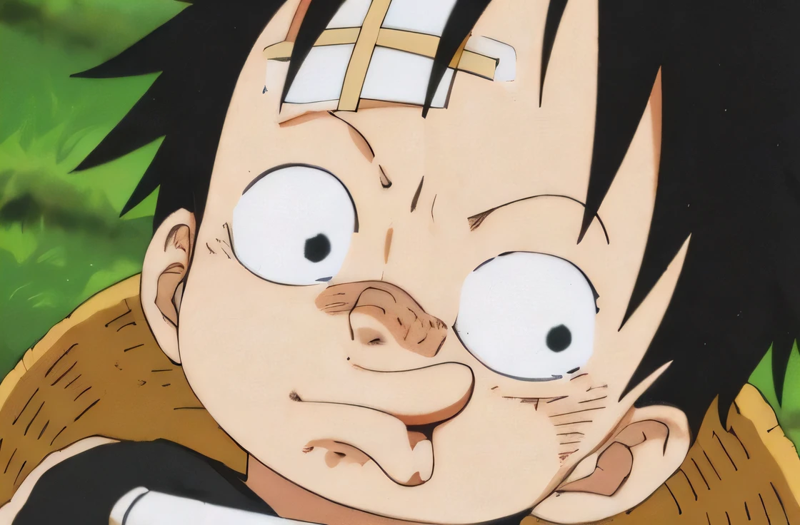 personagem de anime com um curativo no nariz e nariz, Luffy, Luffy (one piece, Macaco D. Luffy, Macaco D Luffy, portrait of luffy from one piece, Luffy de One Piece, Luffy vestido como Naruto, alien robot luffy, from one piece, Pin no anime, cicatriz fina na testa, cara de anime perfeita, inspirado em Eiichiro Oda --auto