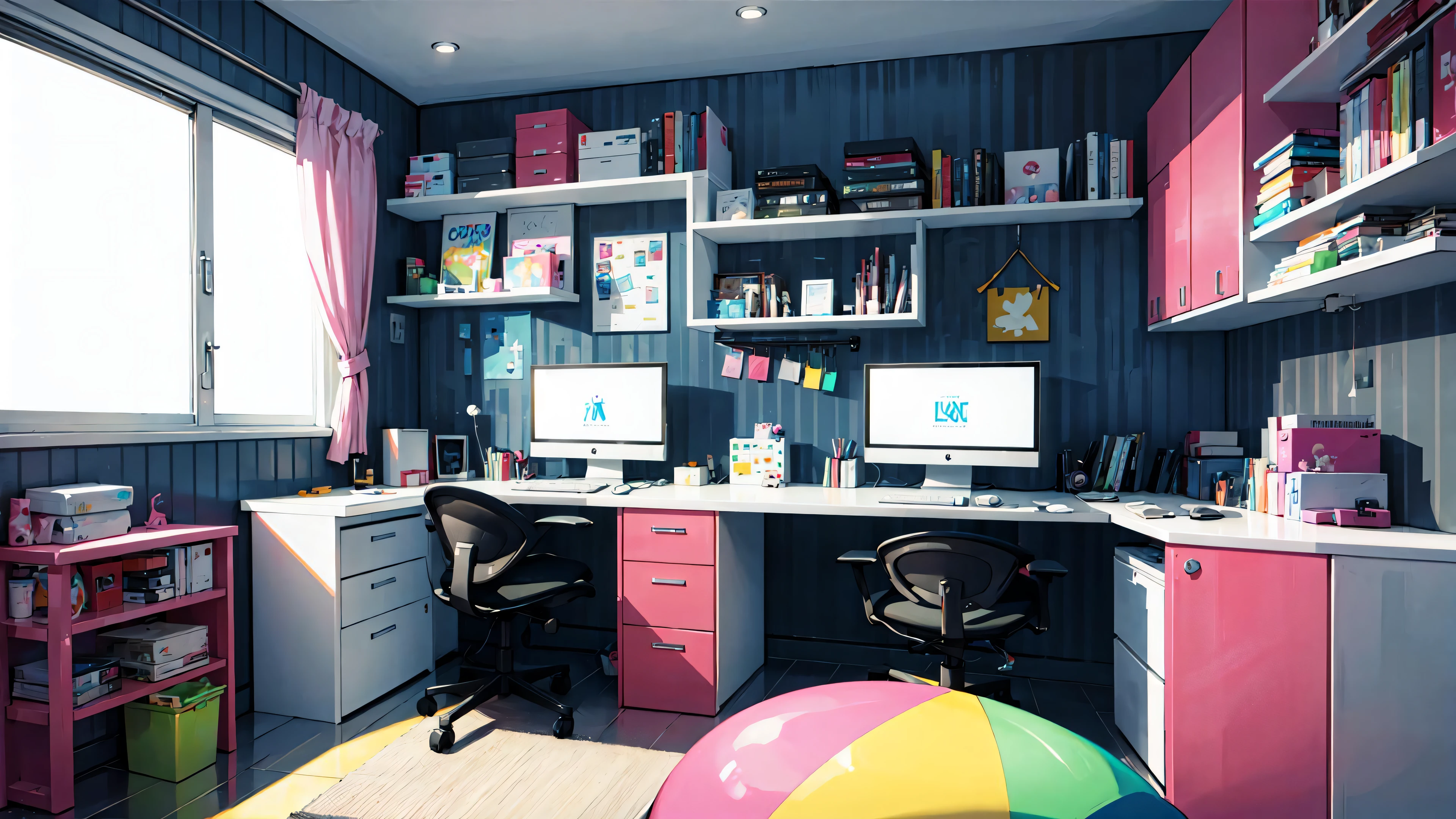 ((best quality)), ((masterpiece)), 1girl, bedroom, gaming room, gamer desktop, gaming chart, neon room