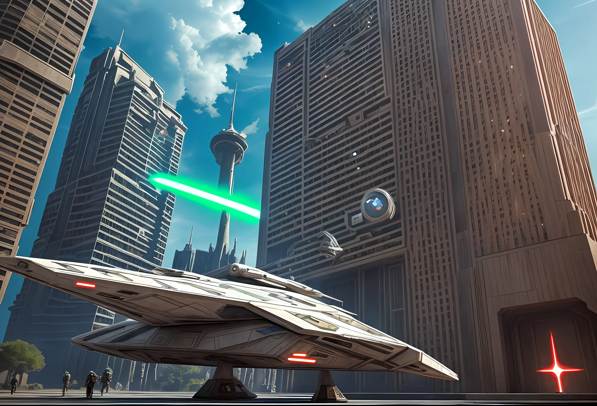A starwars jedi spaceship