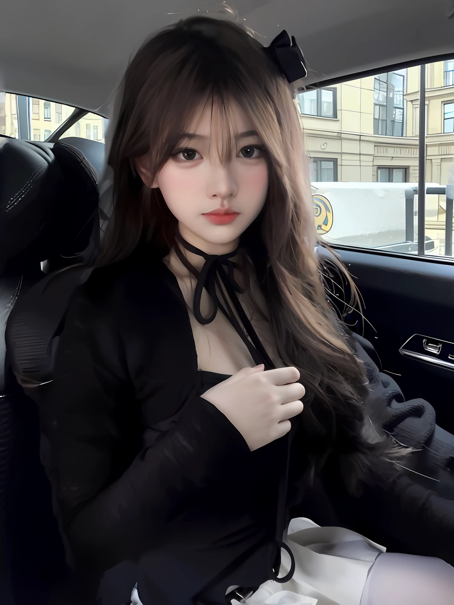 Photo taken in the black rear car，