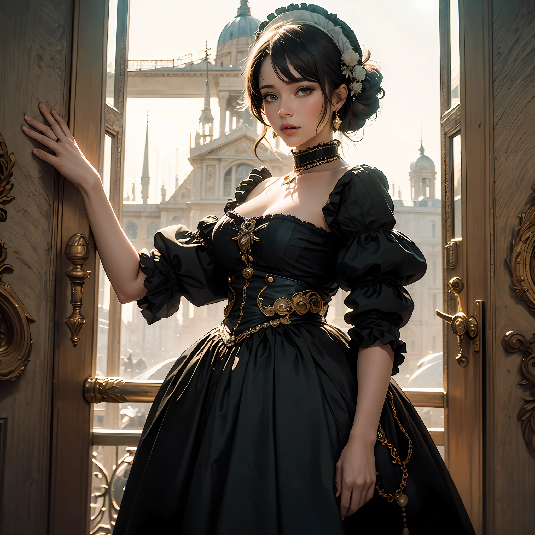 best qualtiy(Highest Quality) , High quality(hiquality) etc ○○ detailed – ○○ details ultra detailed(Ultra-fine ) , Extremely detailed(Extremely detailed) , Finely detailed(Fine-grained) etc ○○ res – ○○ resolution ultra high res(超A high resolution) , very high res(hight resolution) etc Realistic – Realistic Photorealistic – photorealistic beautiful – beautiful 4k , 8K , 16K – 4K image quality , 8K , 16k distinct – clearly Best Aesthetic – Supremely Aesthetic ,Marie Antoinette,Palace of Versailles,ue,1girl in,up hairstyle,French dress,rokoko,Head dress,pannier,hoop skirt --auto