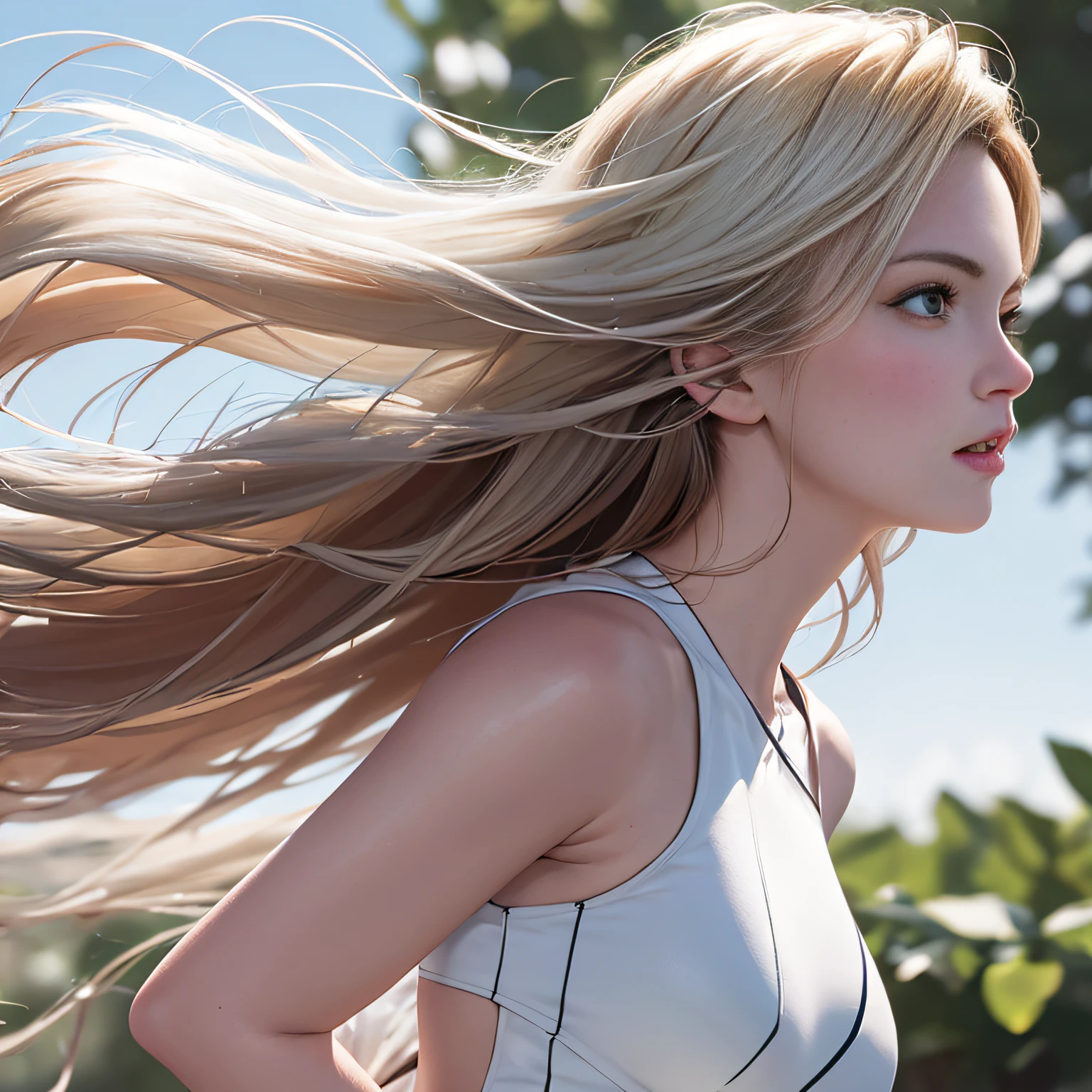 (8K, RAW Photos, of the highest quality, Masterpieces: 1.2), (Realistic, Photorealistic: 1.37), Highest Quality, Ultra High Resolution, light leaks, Dynamic lighting, Slim and smooth skin, (Full body:1.3), (Soft Saturation: 1.6), (Fair skin: 1.2), (Glossy skin: 1.1), Oiled skin, 22 years old, Night, shiny white blonde, Well-formed, Hair fluttering in the wind, Close-up shot of face only, Physically Based Rendering, From multiple angles
